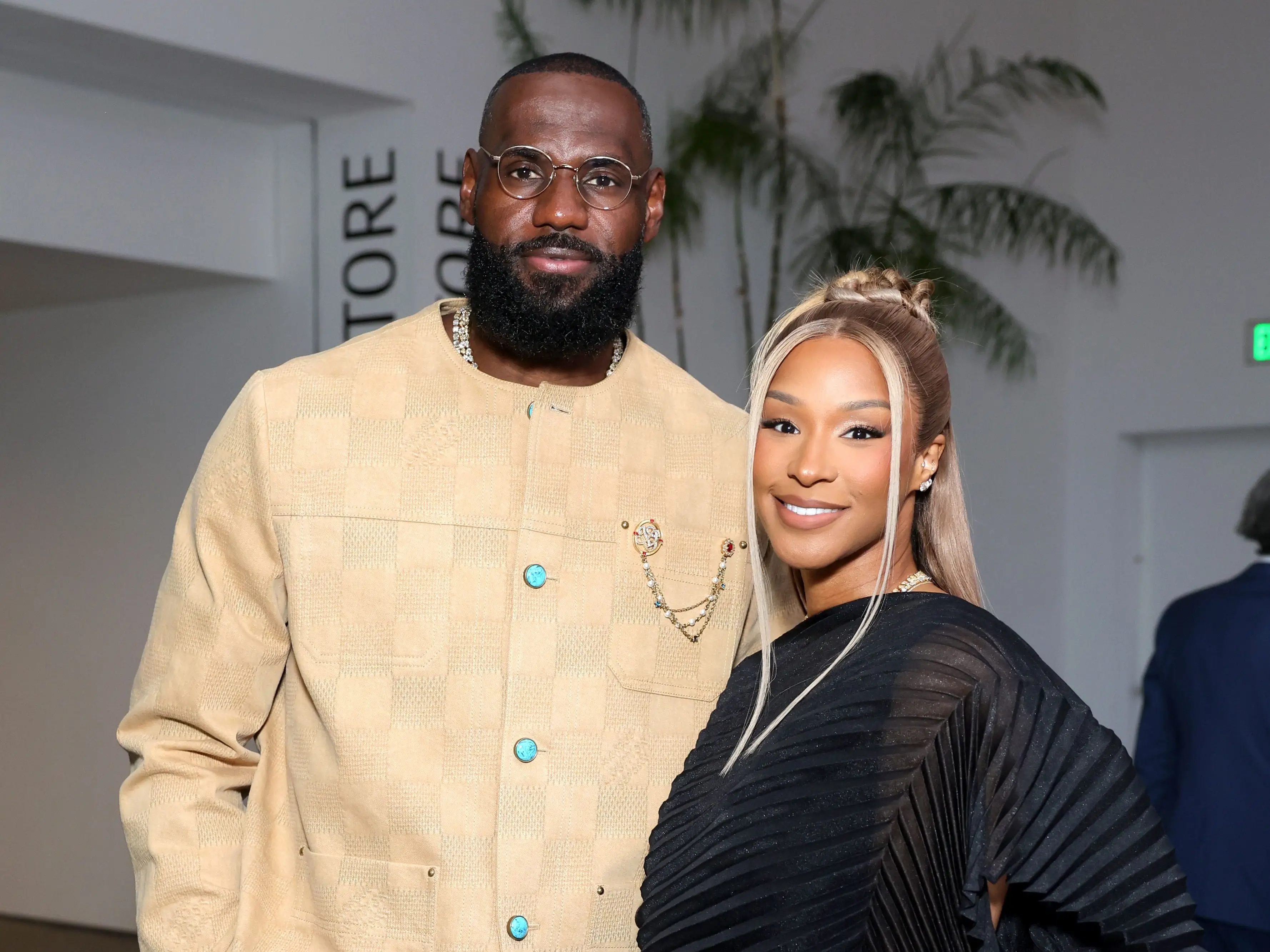 LeBron James and Savannah James, Hammer Gala Co-Chair, attend the 20th Annual Hammer Museum Gala In The Garden at Hammer Museum on May 17, 2025 in Los Angeles, California.