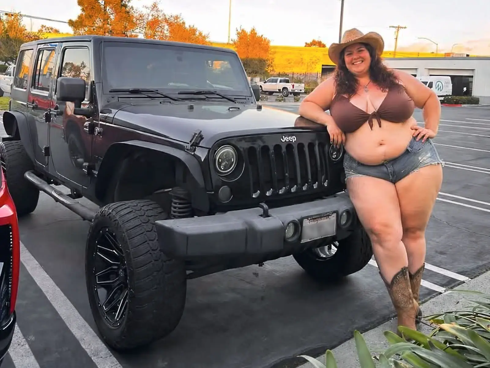The woman in this Facebook Marketplace listing for a Jeep is AI-generated.