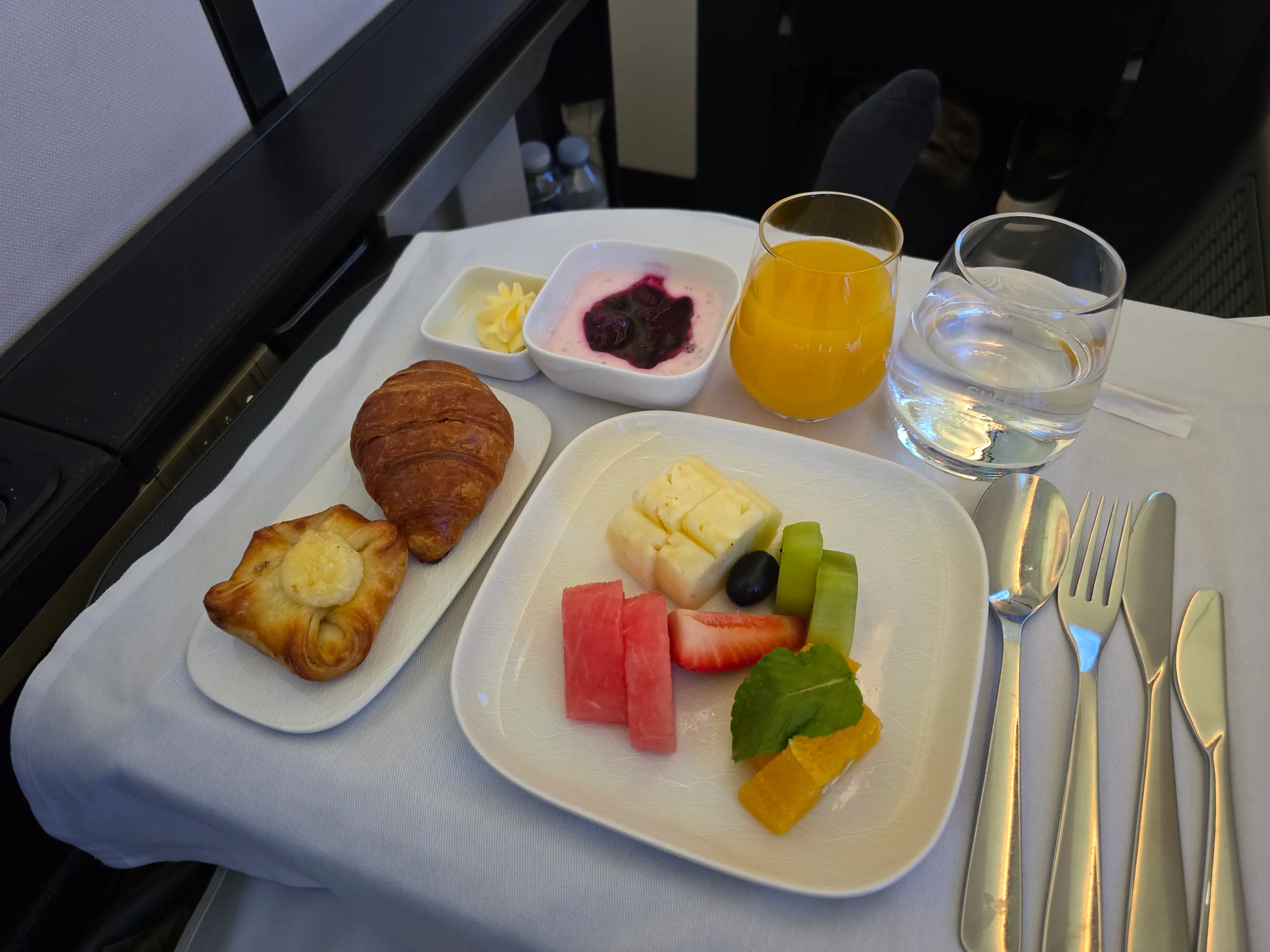 The breakfast on the author's Gulf Air flight.