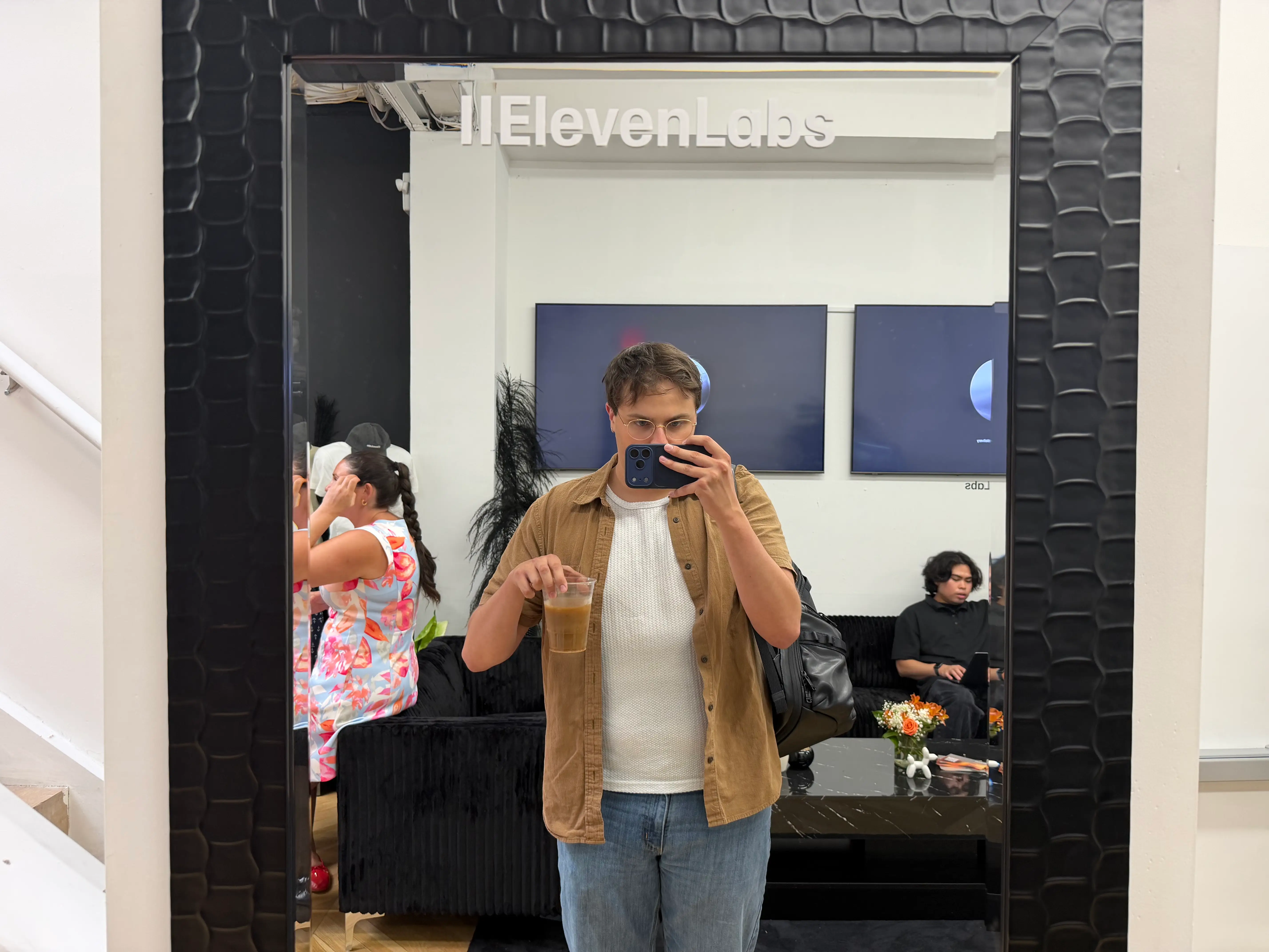 Henry Chandonnet is pictured in the ElevenLabs mirror.