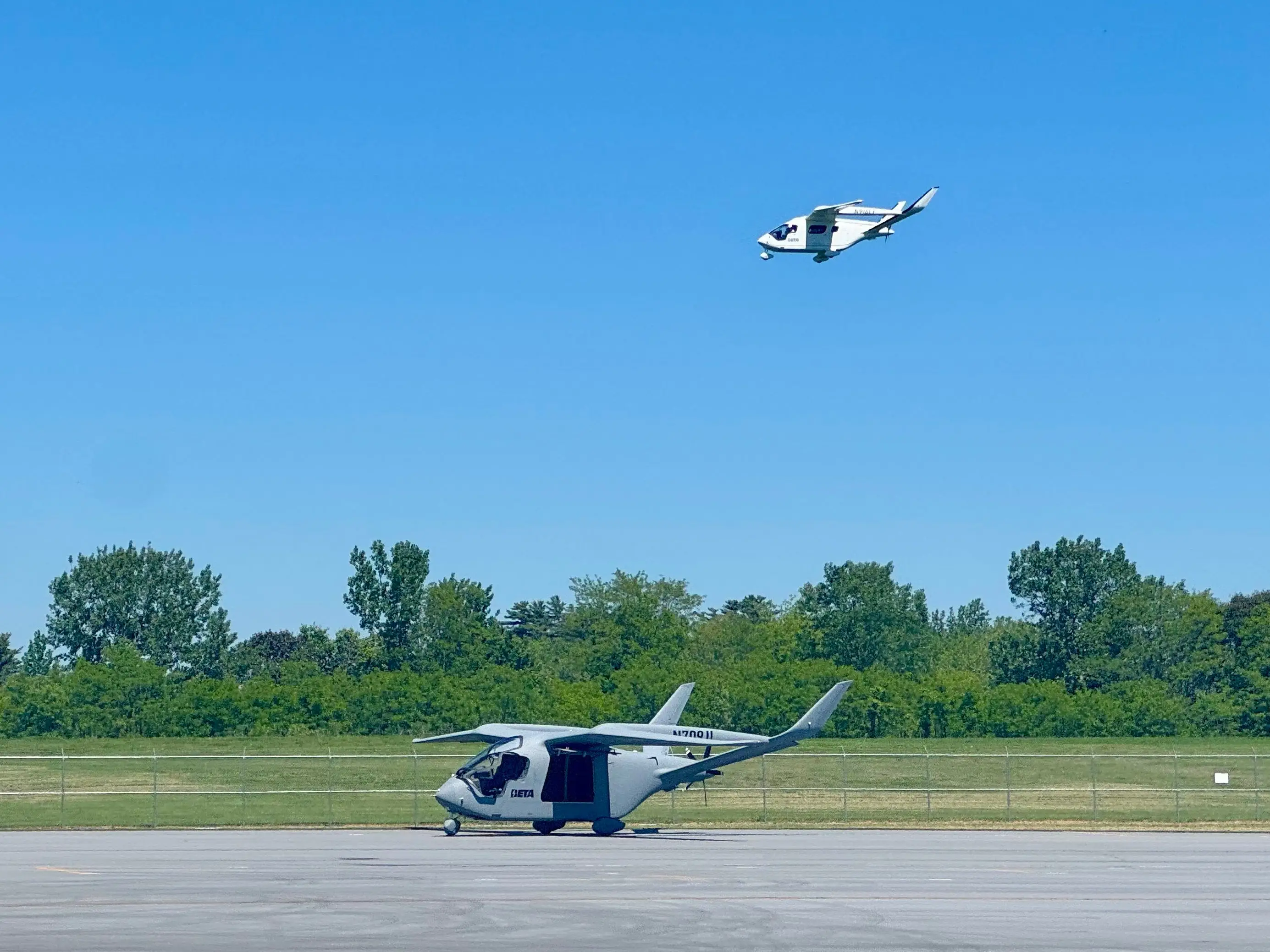CX300 flying over Burlington.