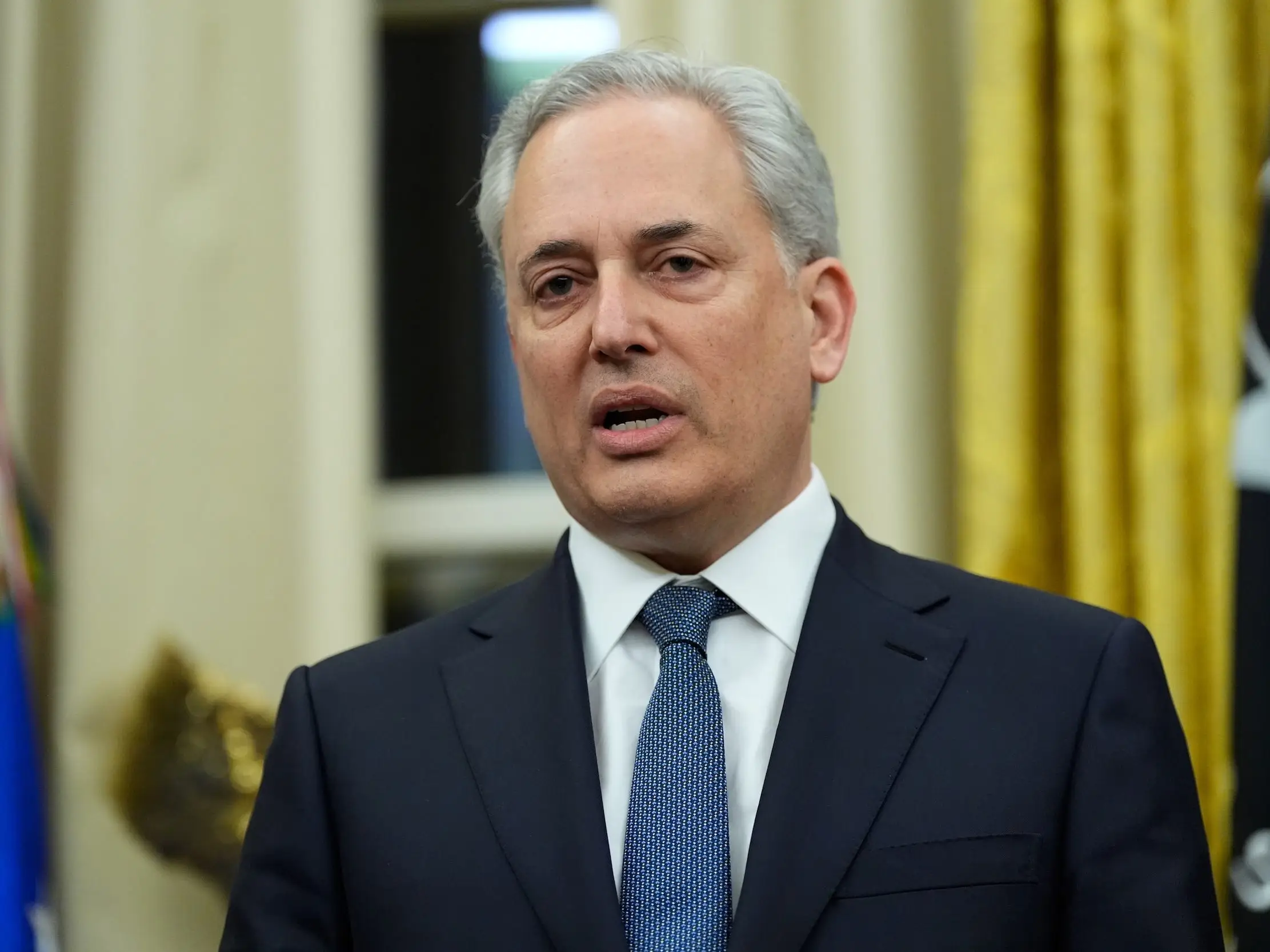 David Sacks speaks during an event at the White House