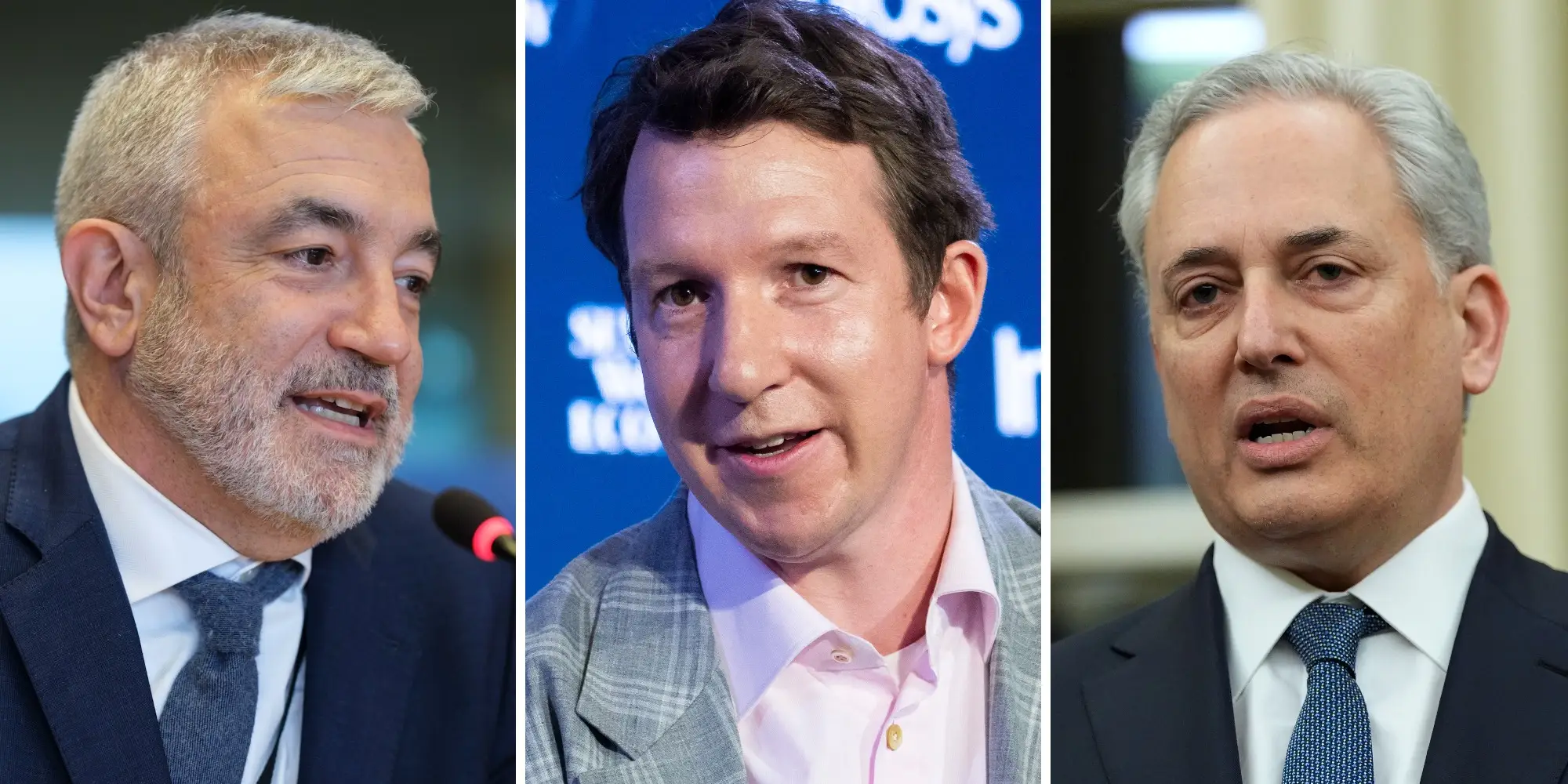 A composite of Luis Garicano, Jack Clark, and David Sacks