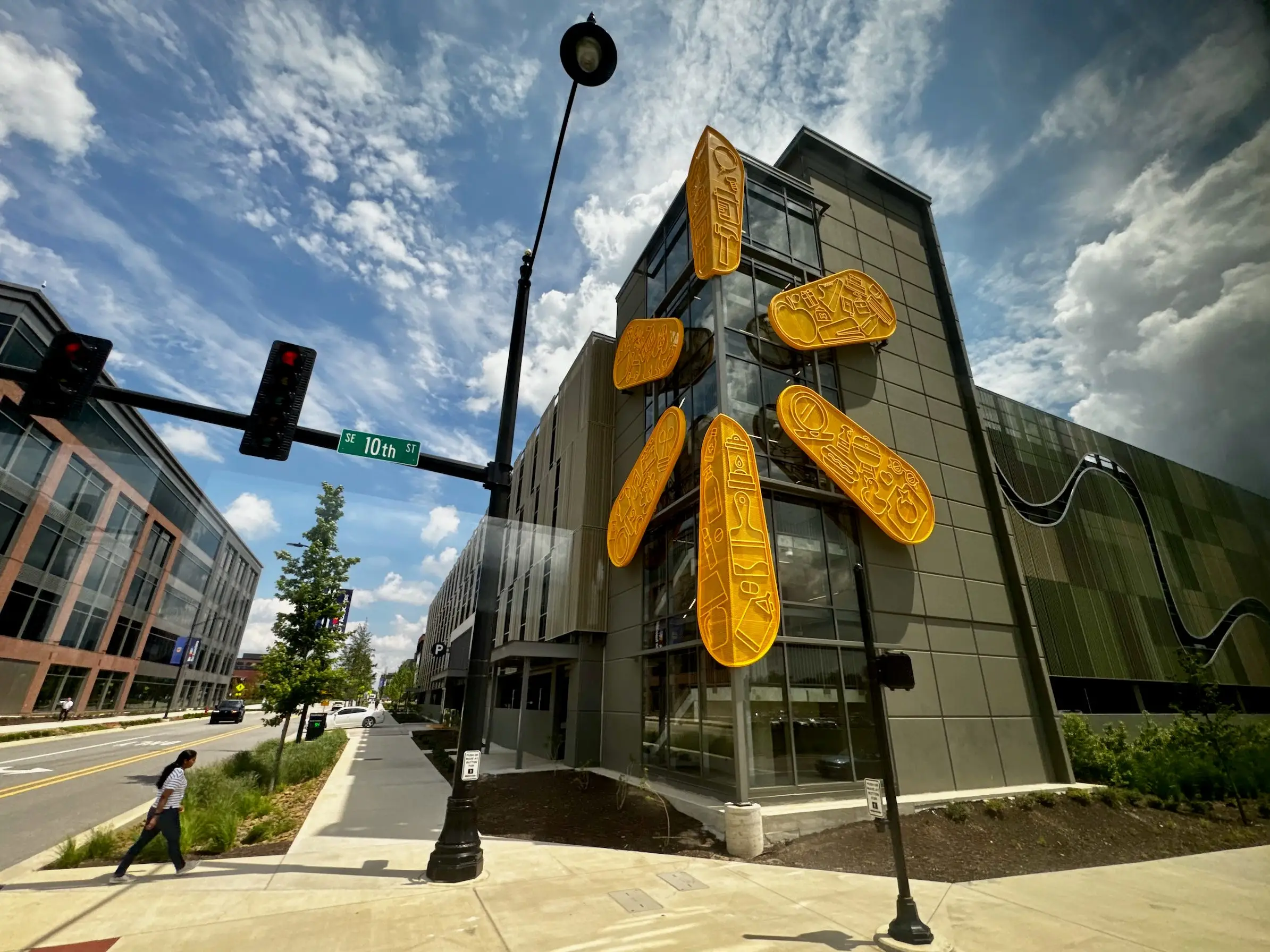 The Walmart Spark logo at its company headquarters.