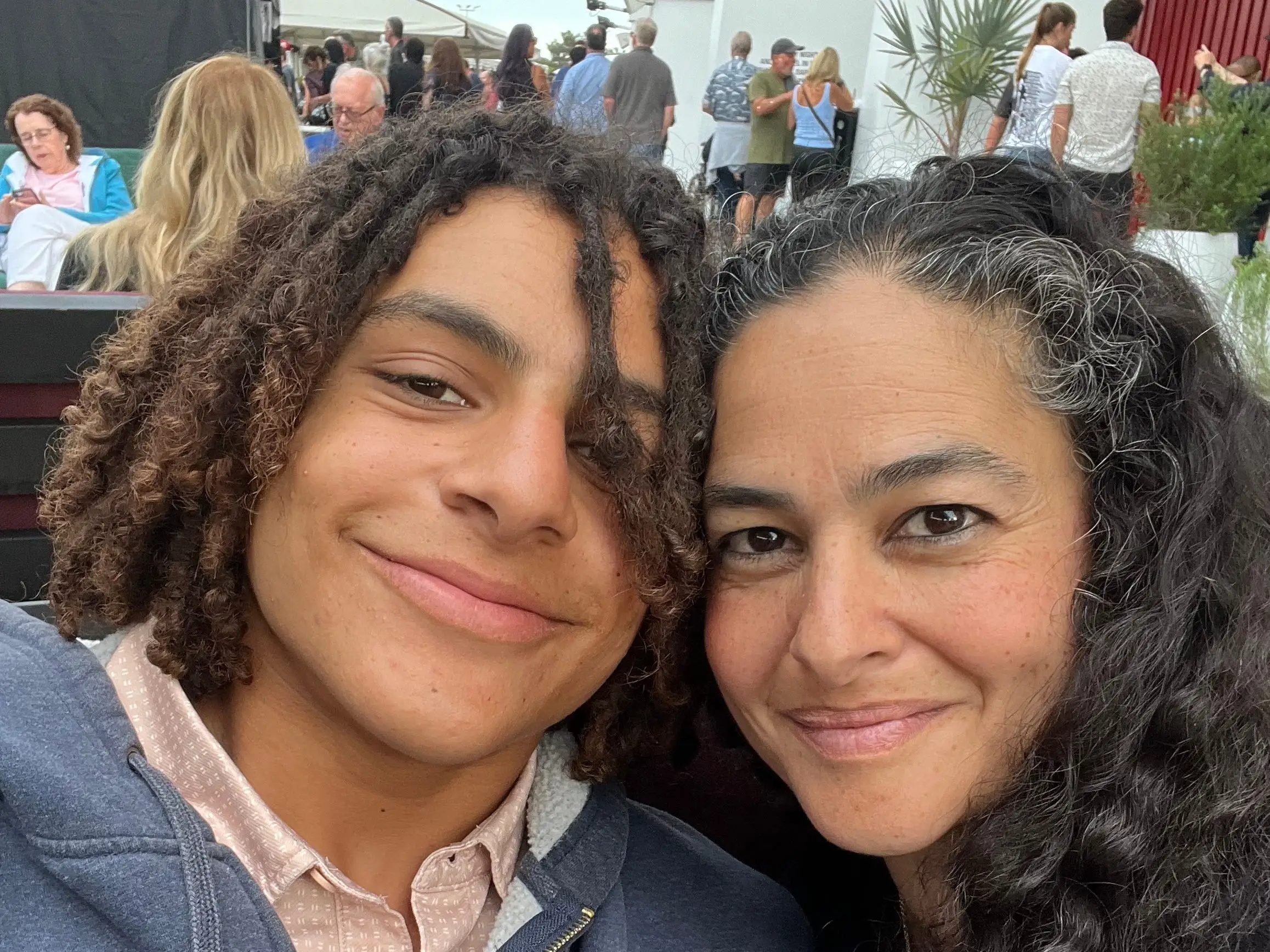 The author and her teen son.