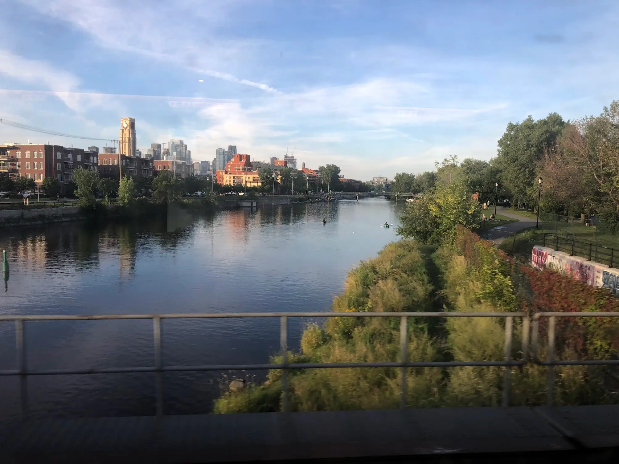 View of water from window in Montreal
