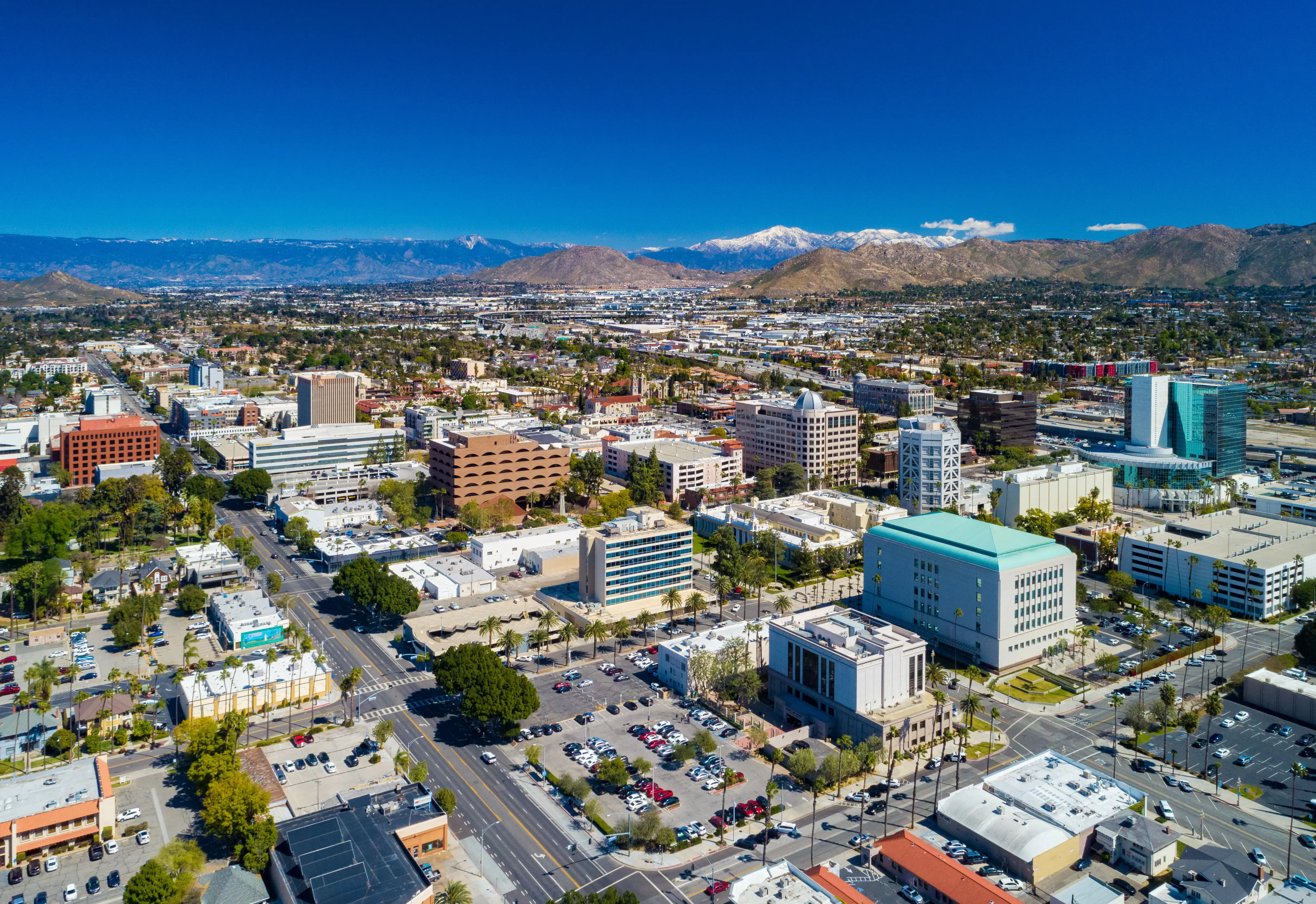 Downtown Riverside skyline.