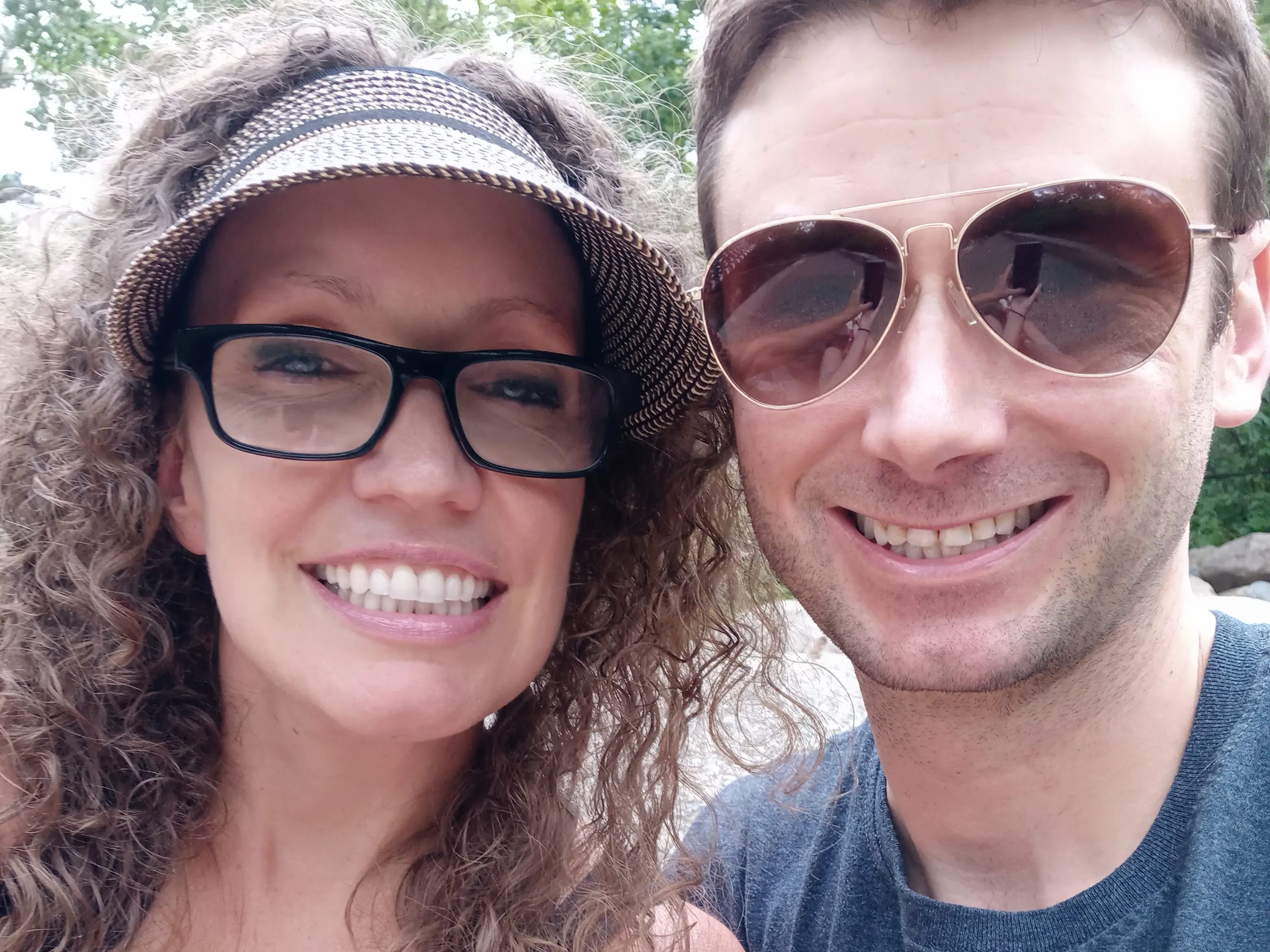 Couple posing for photo