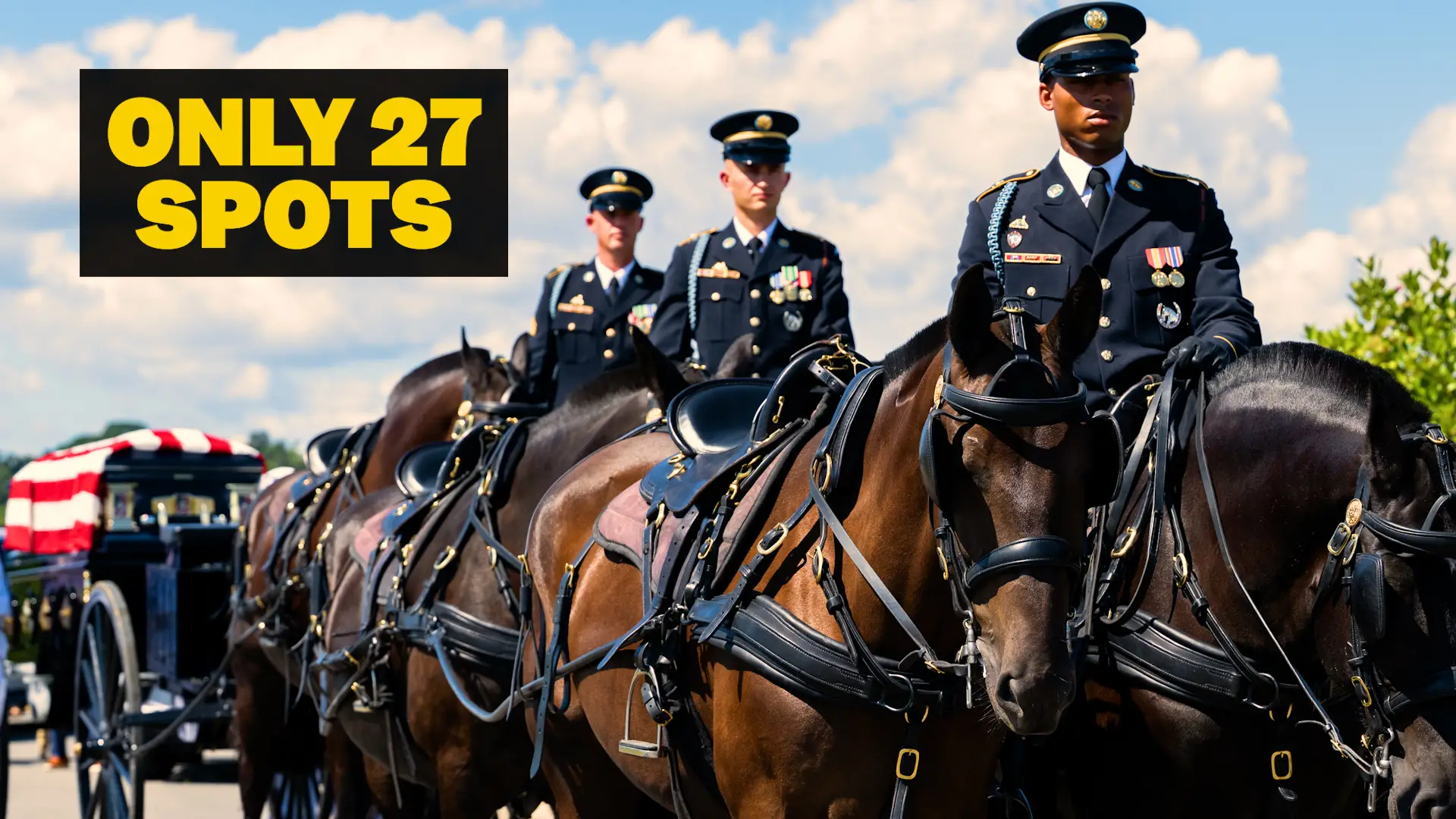US Army Caisson soldiers ride in a funeral procession in Arlington National Cemetery
