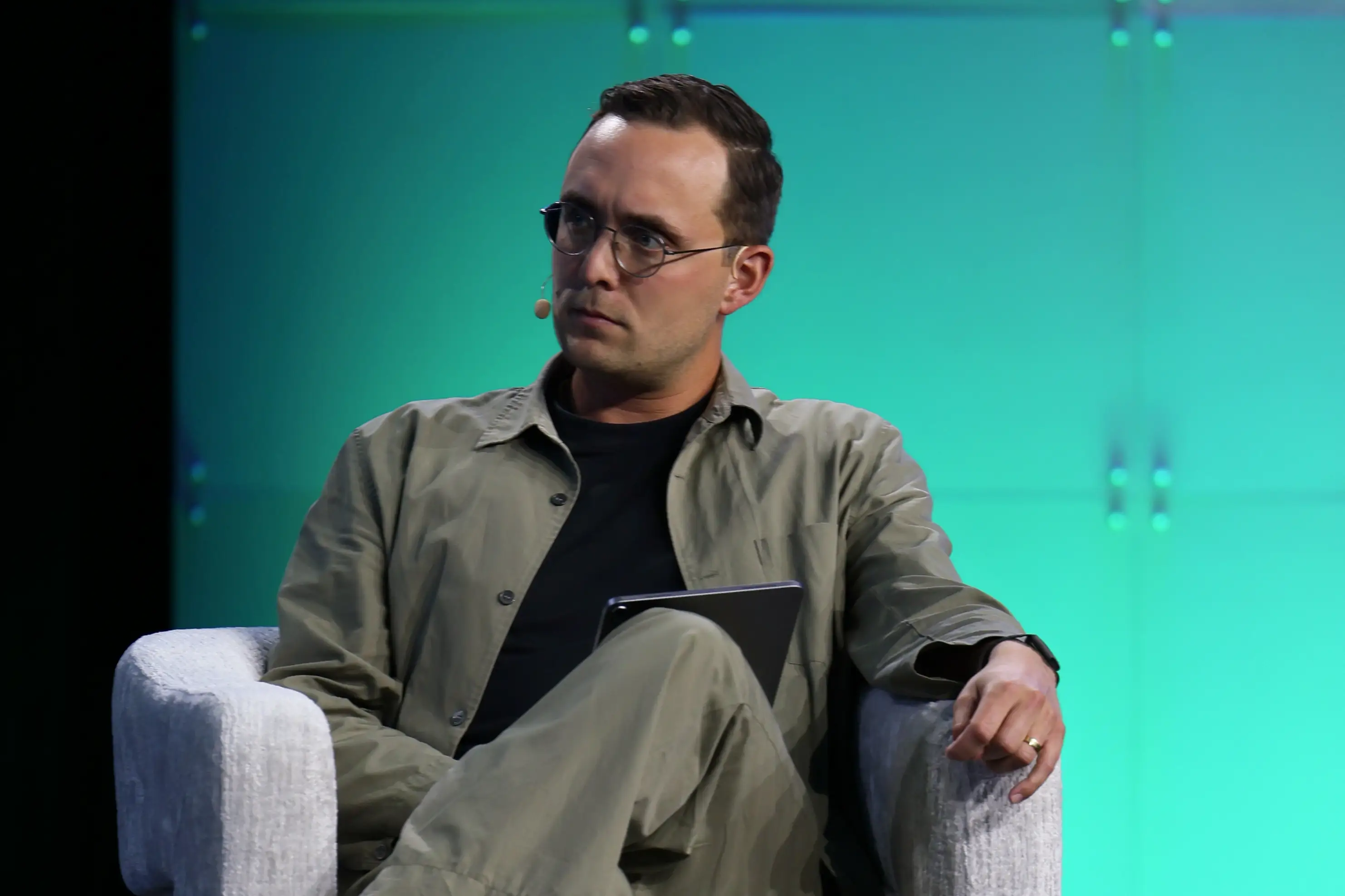 APRIL 07: Alex Heath speaks onstage during the