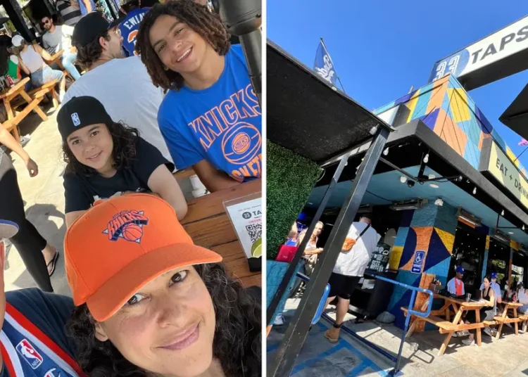 My husband has waited his whole life for a Knicks run like this. No matter where we go, the fans seem to find each other.