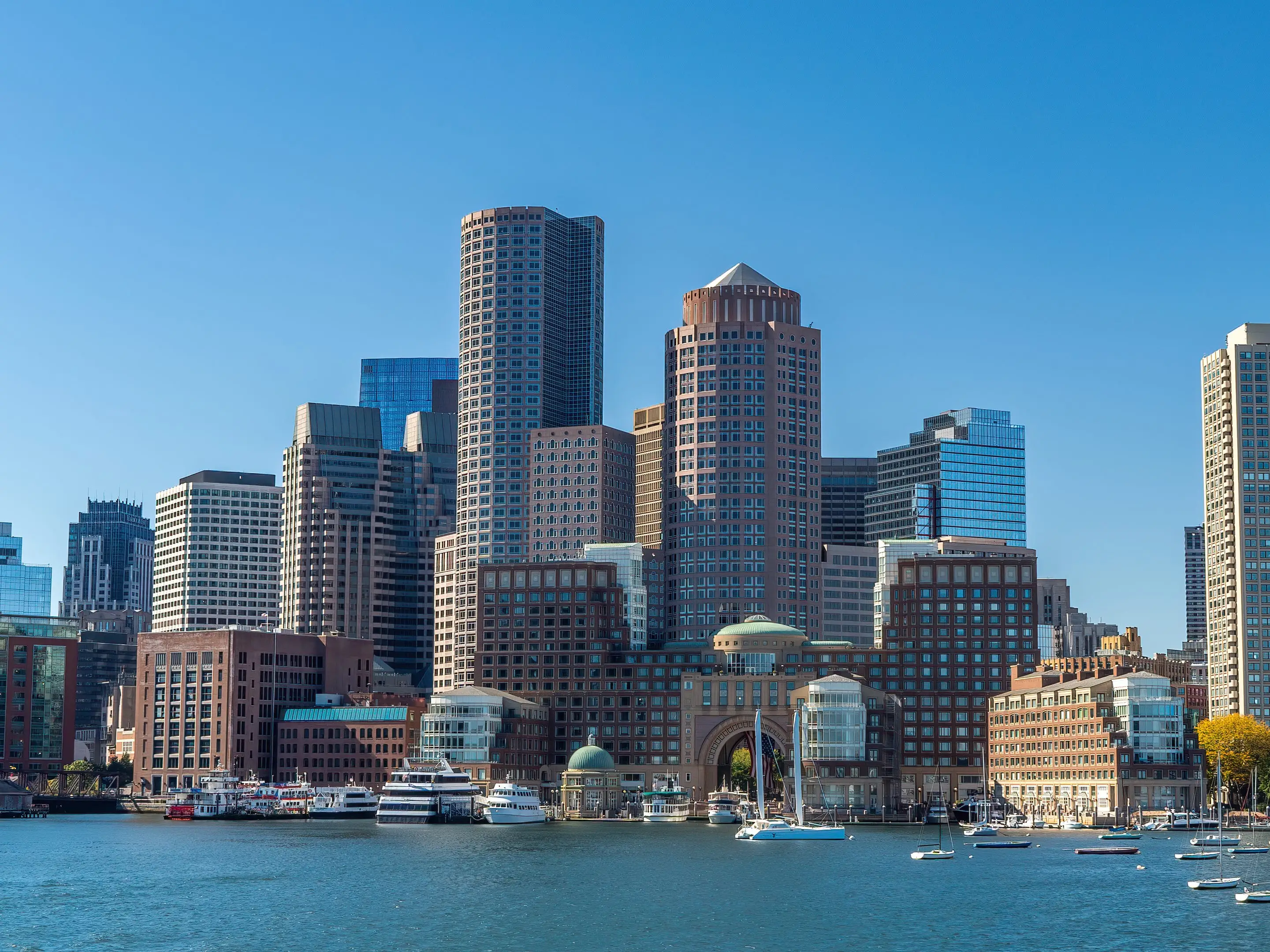 View on Boston from the water