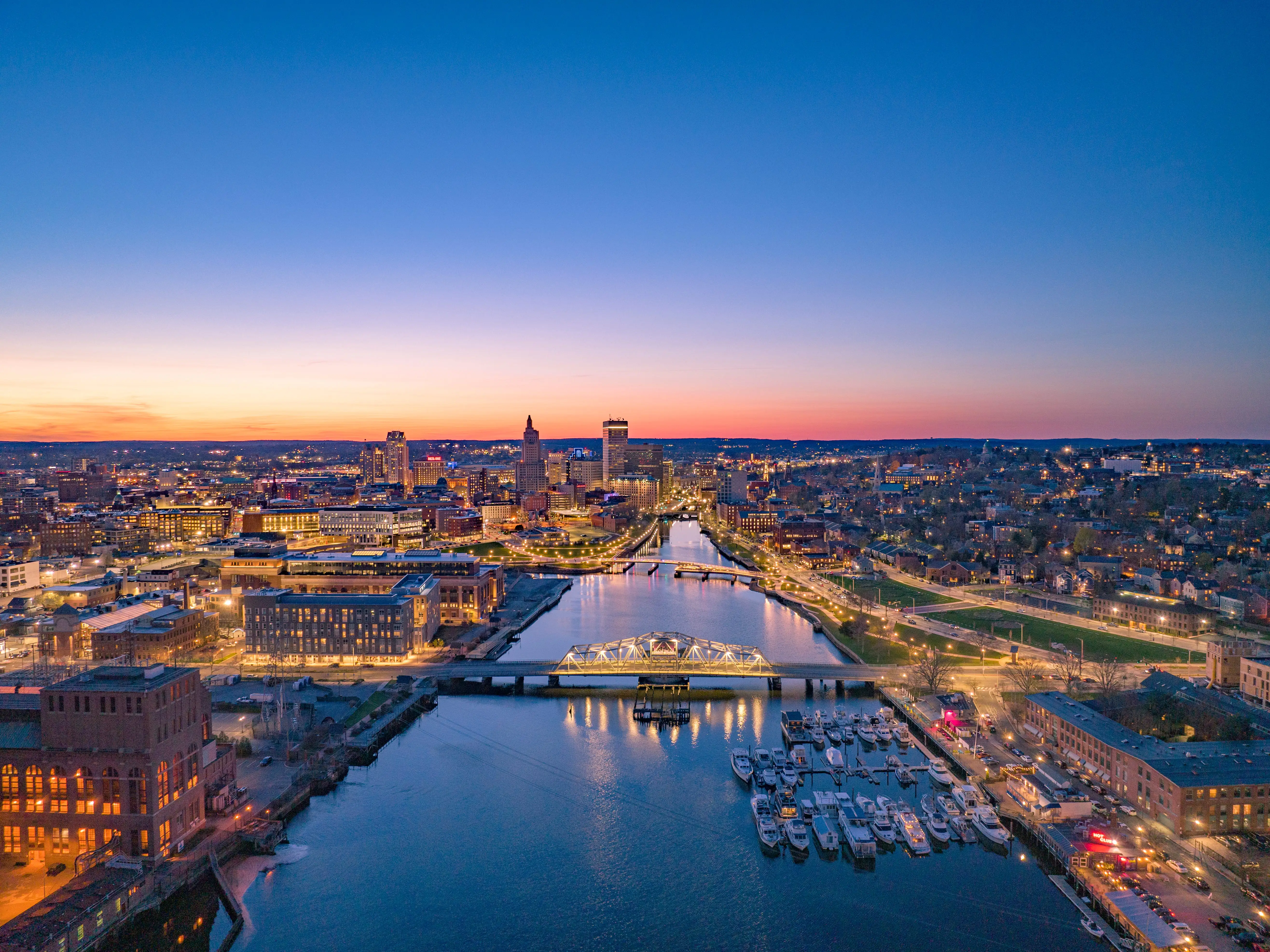 Sunset Skyline in Providence Rhode Island