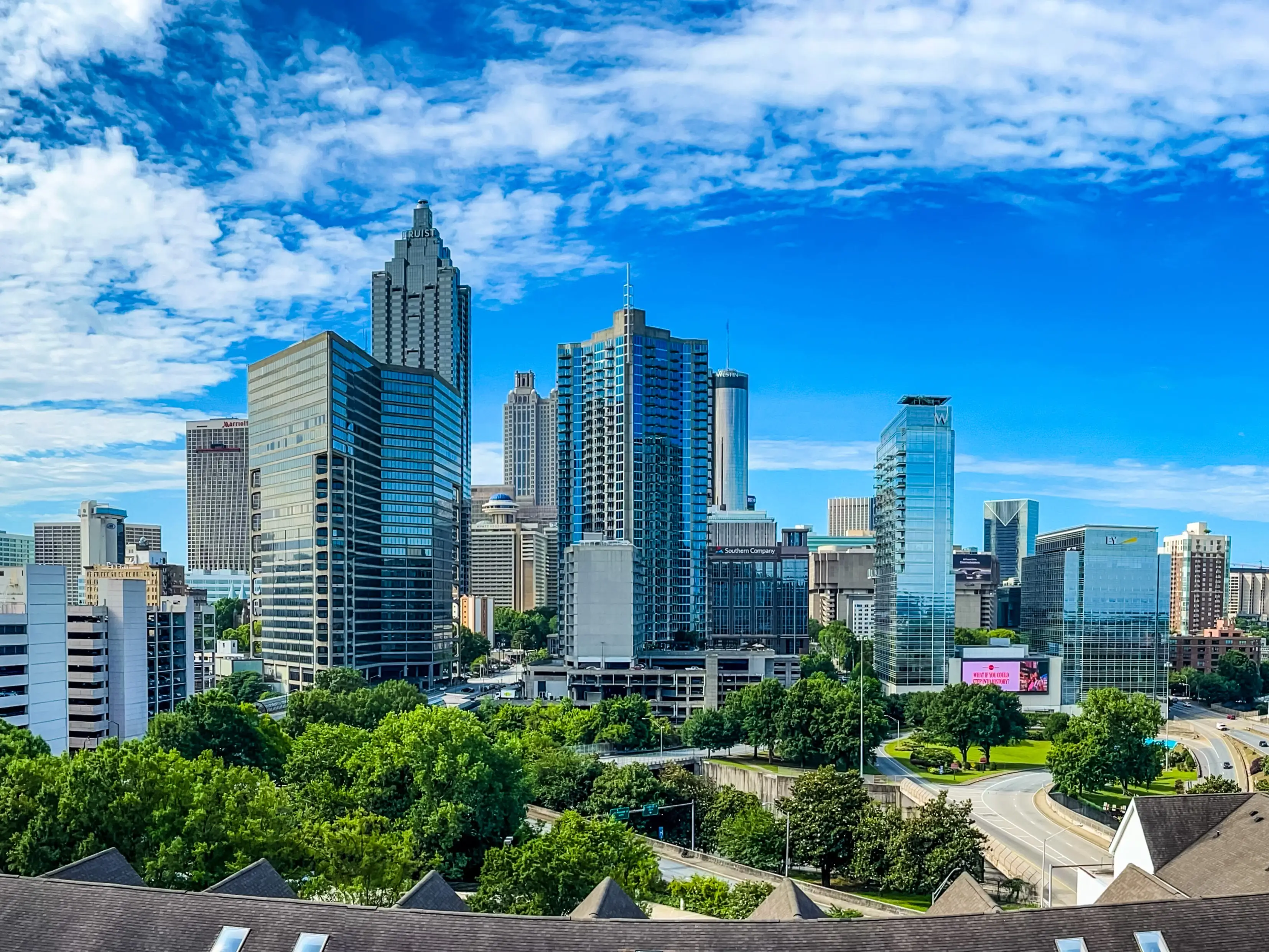 Panoramic Photo of The Downtown Atlanta Skyline