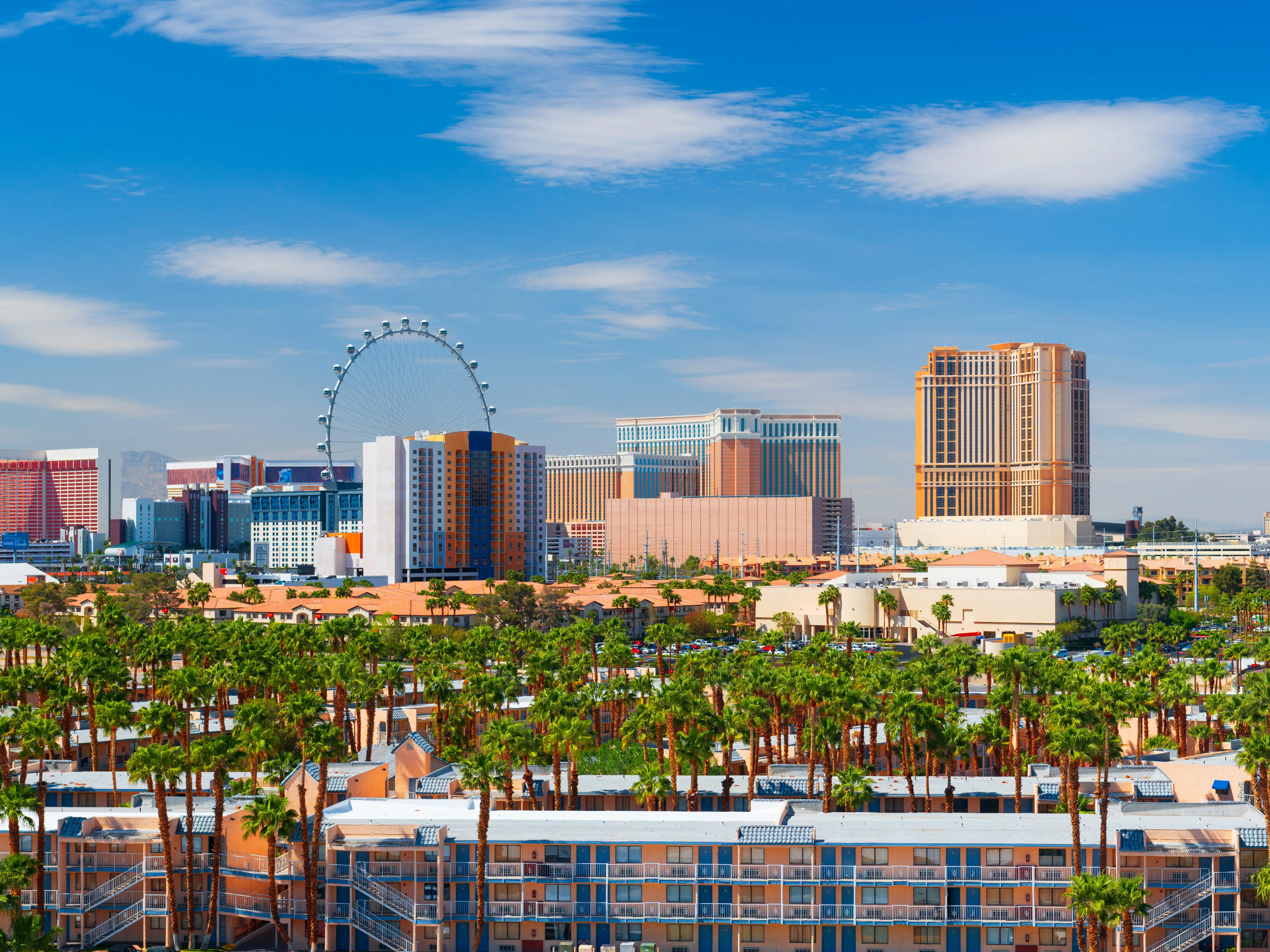 Las Vegas, Nevada, USA Downtown City Skyline.