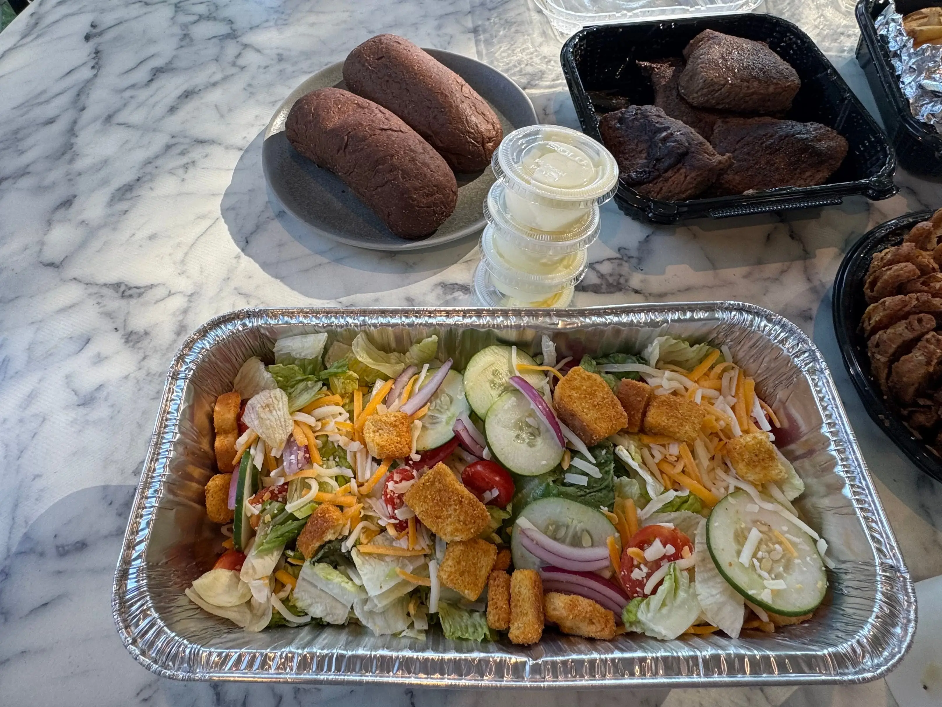 Container of salad