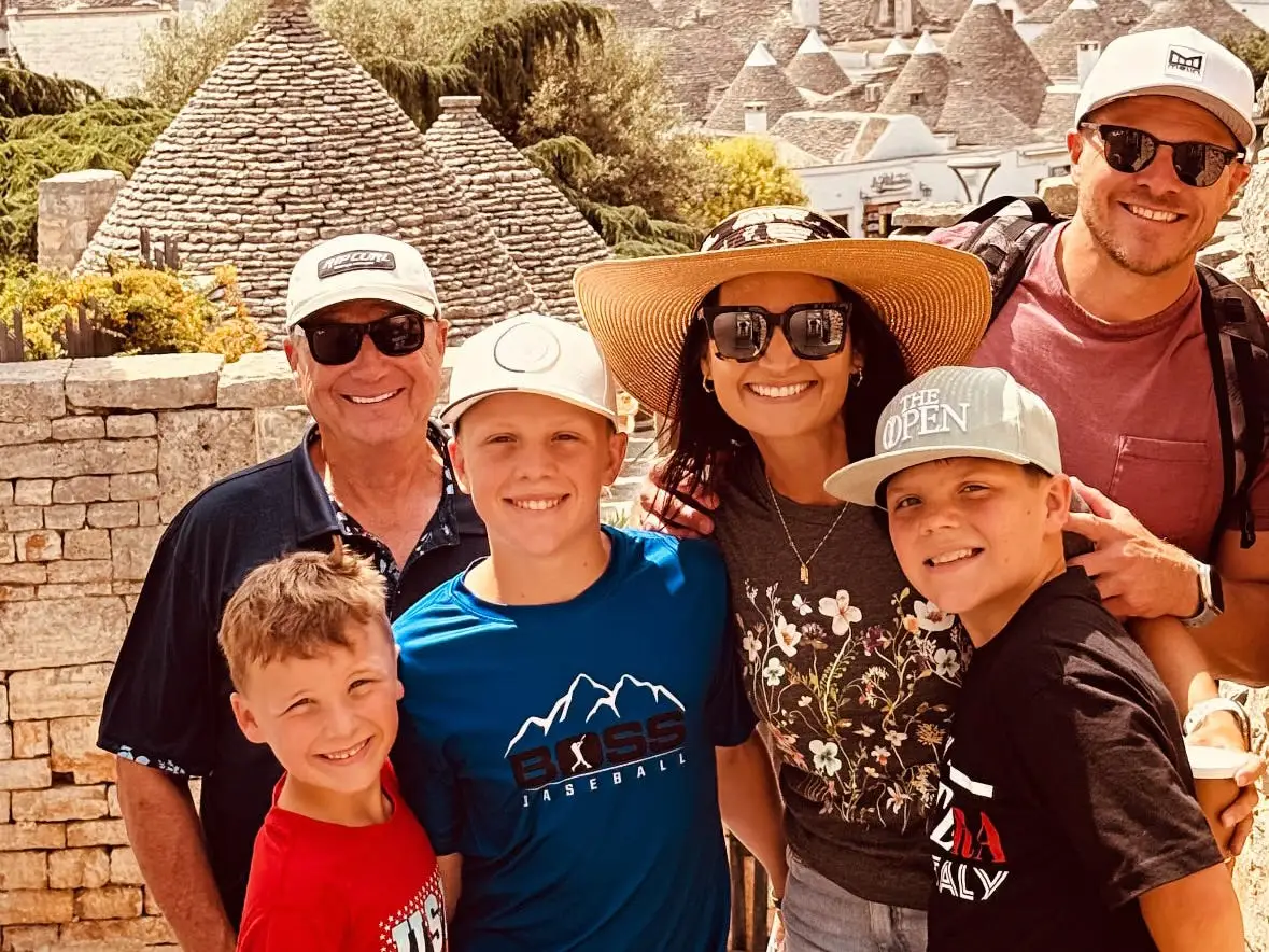 family posing for photo