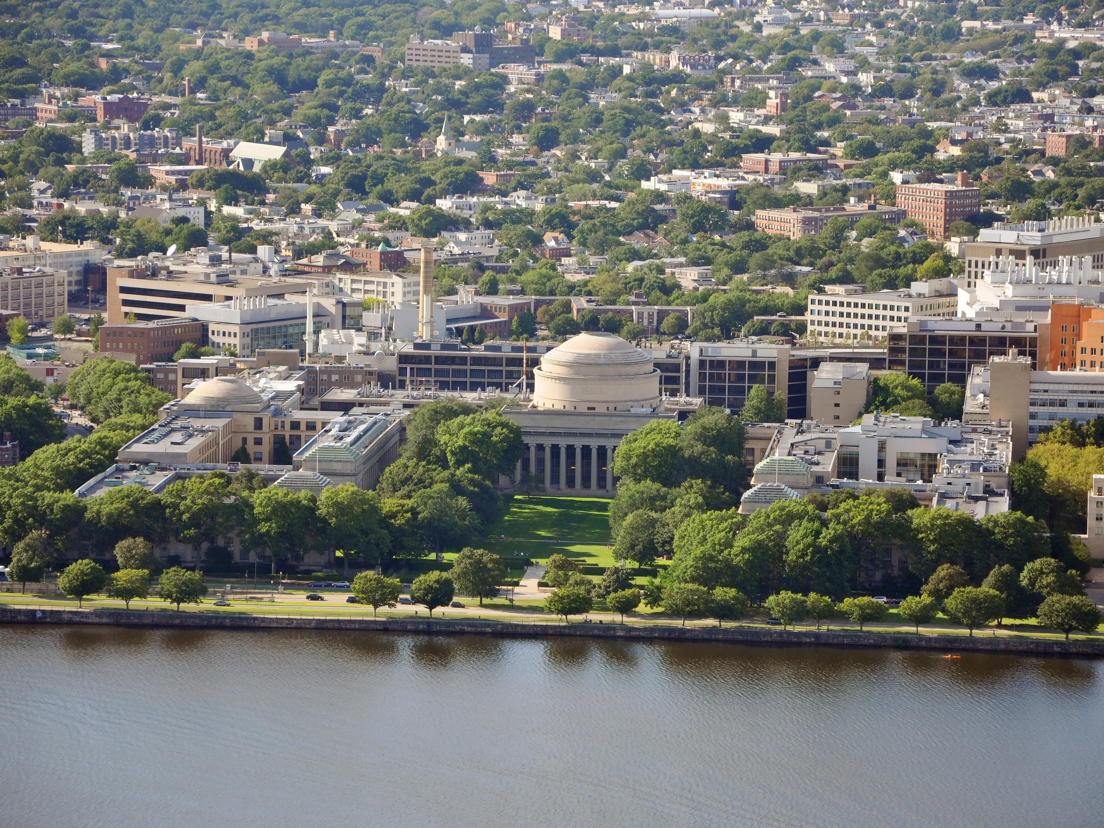 Aerial view of Massachusetts Institute of Technology (MIT), Cambridge, Massachusetts, USA