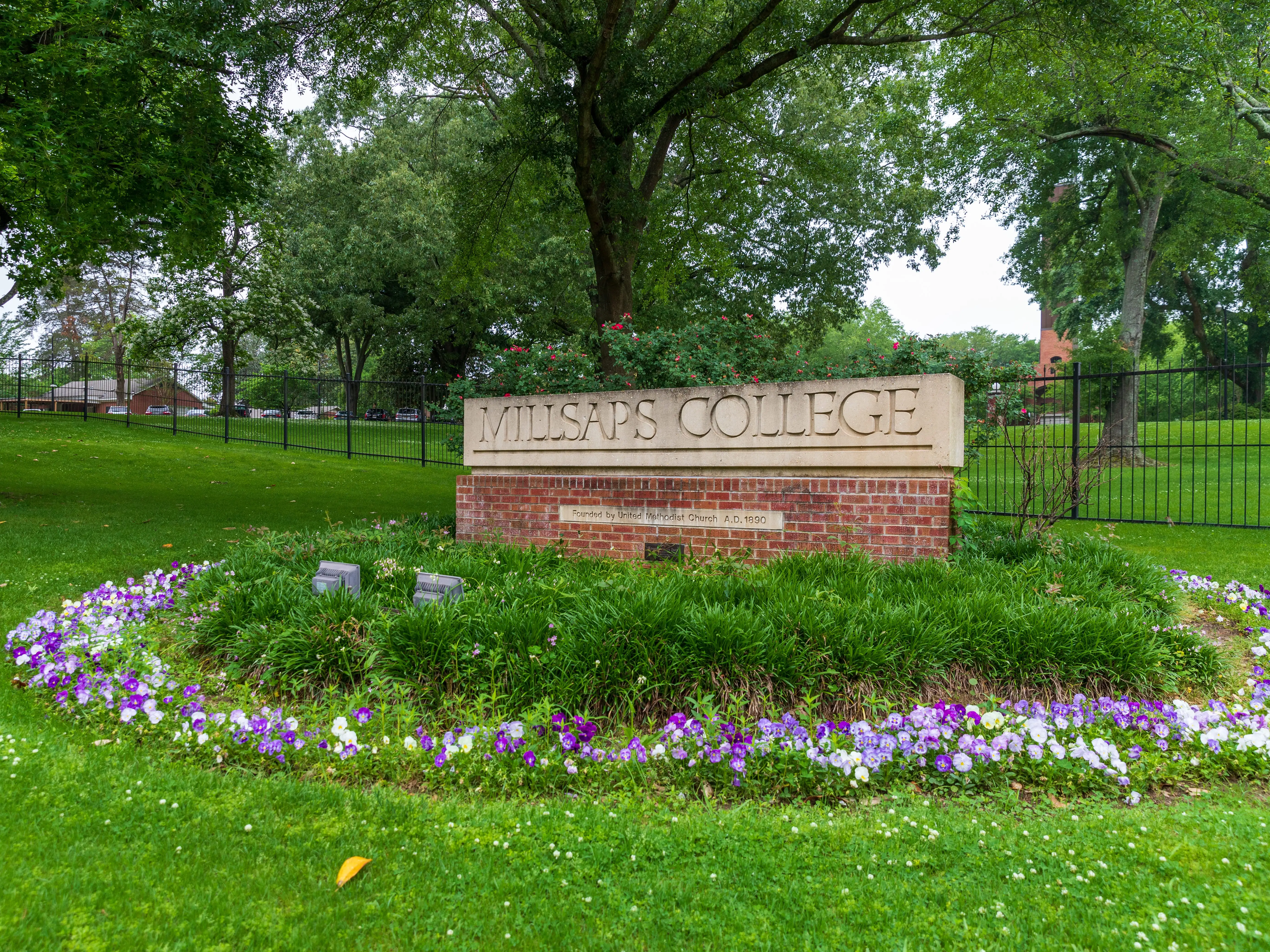 Jackson, MS - May 3, 2021: Millsaps College, a private liberal arts college located in Jackson, Mississippi. Millaps was founded in 1890 and is affiliated with the United Methodist Church.
