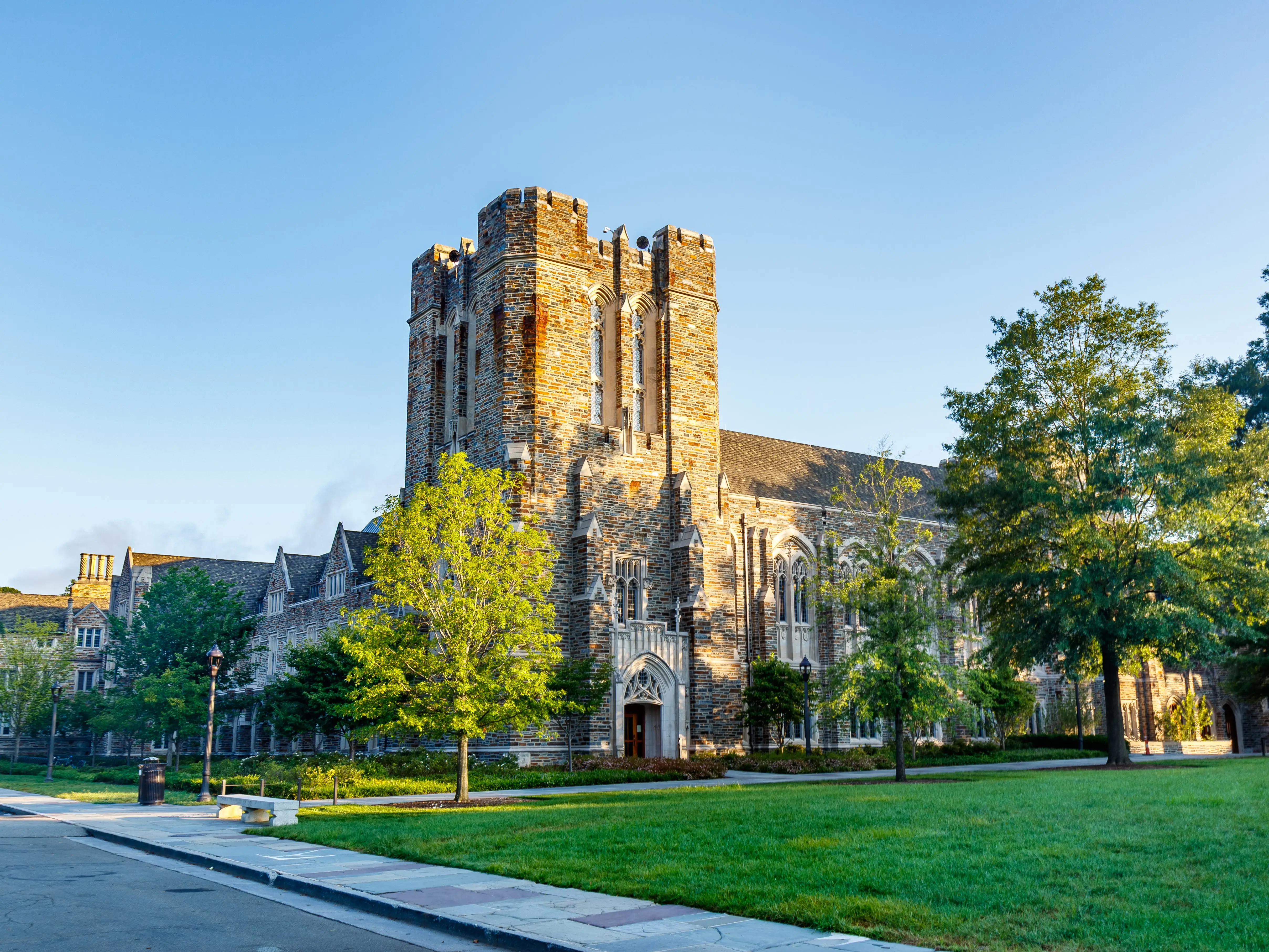 Durham, NC, USA - AUGUST 8: Duke University Chapel on August 8, 2019 at Duke University in Durham, North Carolina.