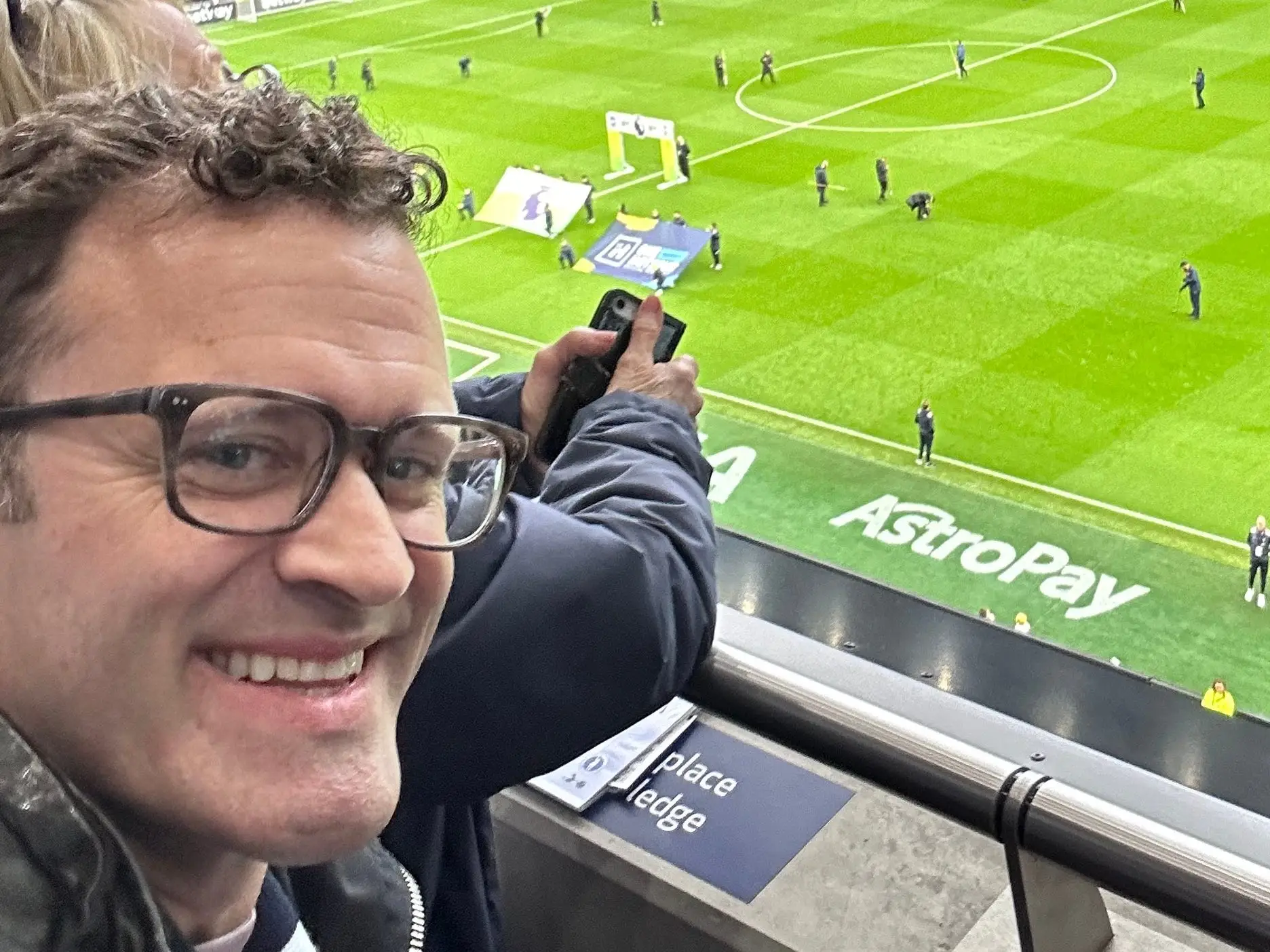The author watching a Tottenham match.