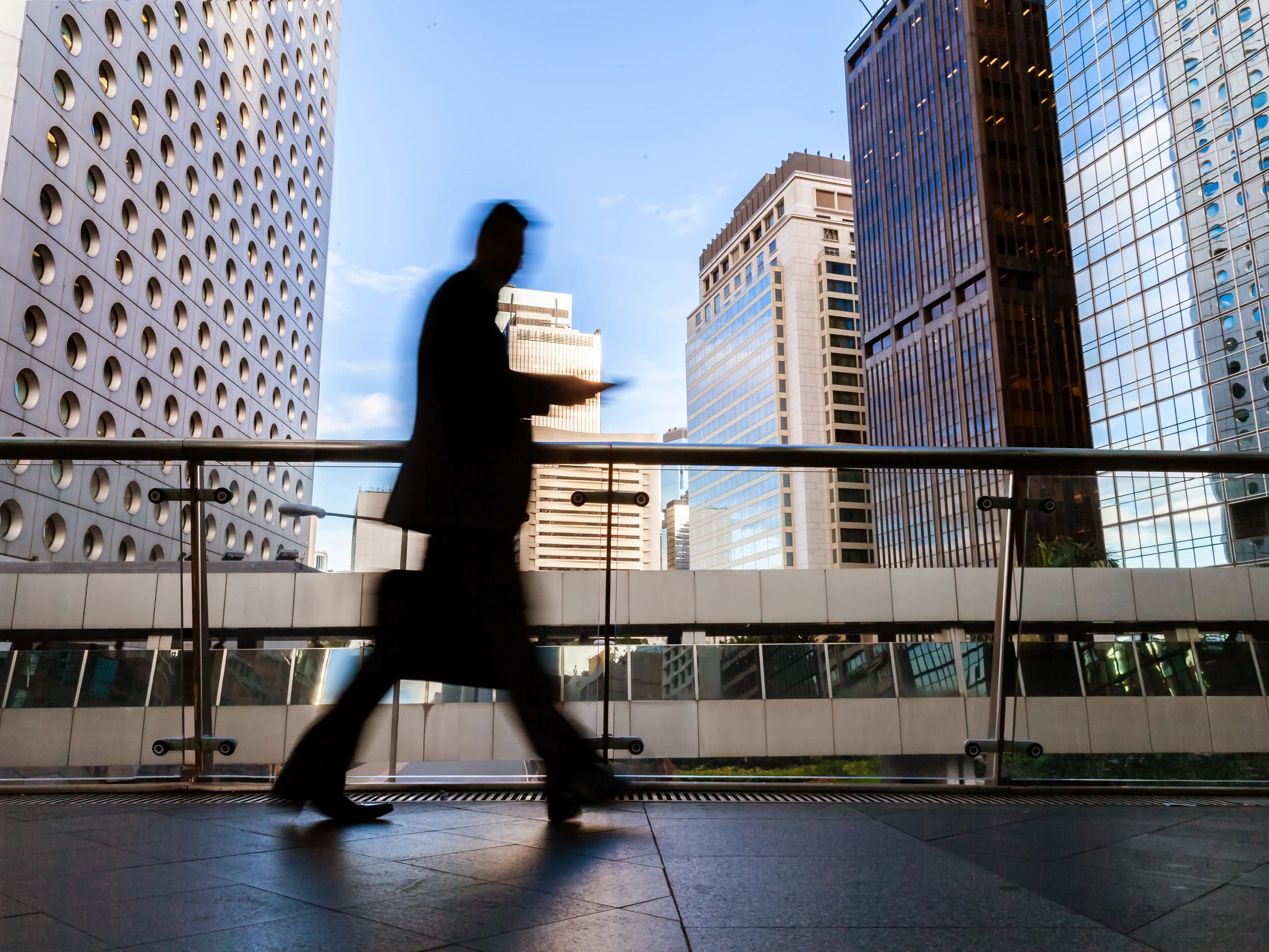 A business man walking