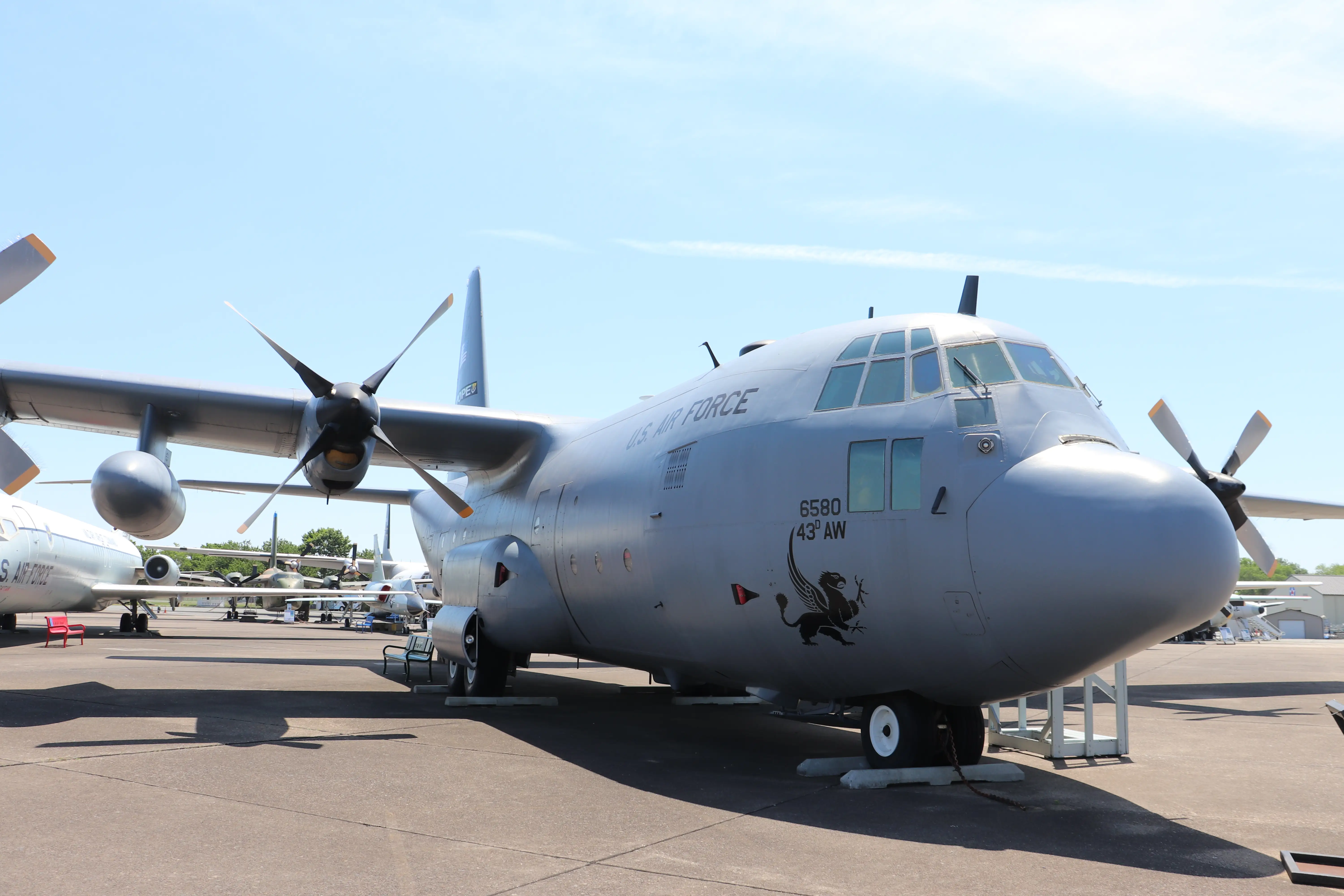 A C-130E Hercules at the Air Mobility Command Museum on Dover Air Force Base.