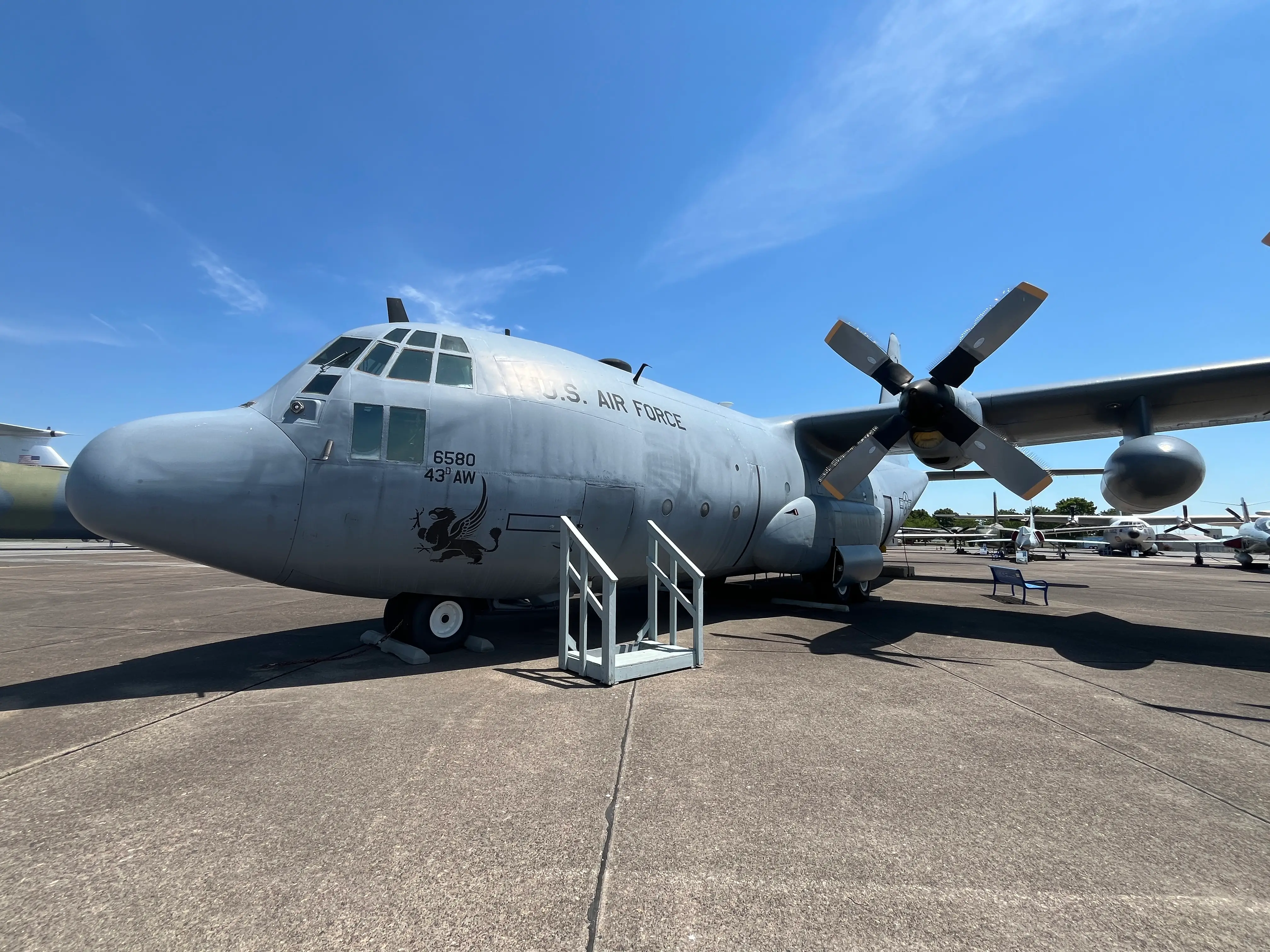 A C-130E Hercules at the Air Mobility Command Museum.