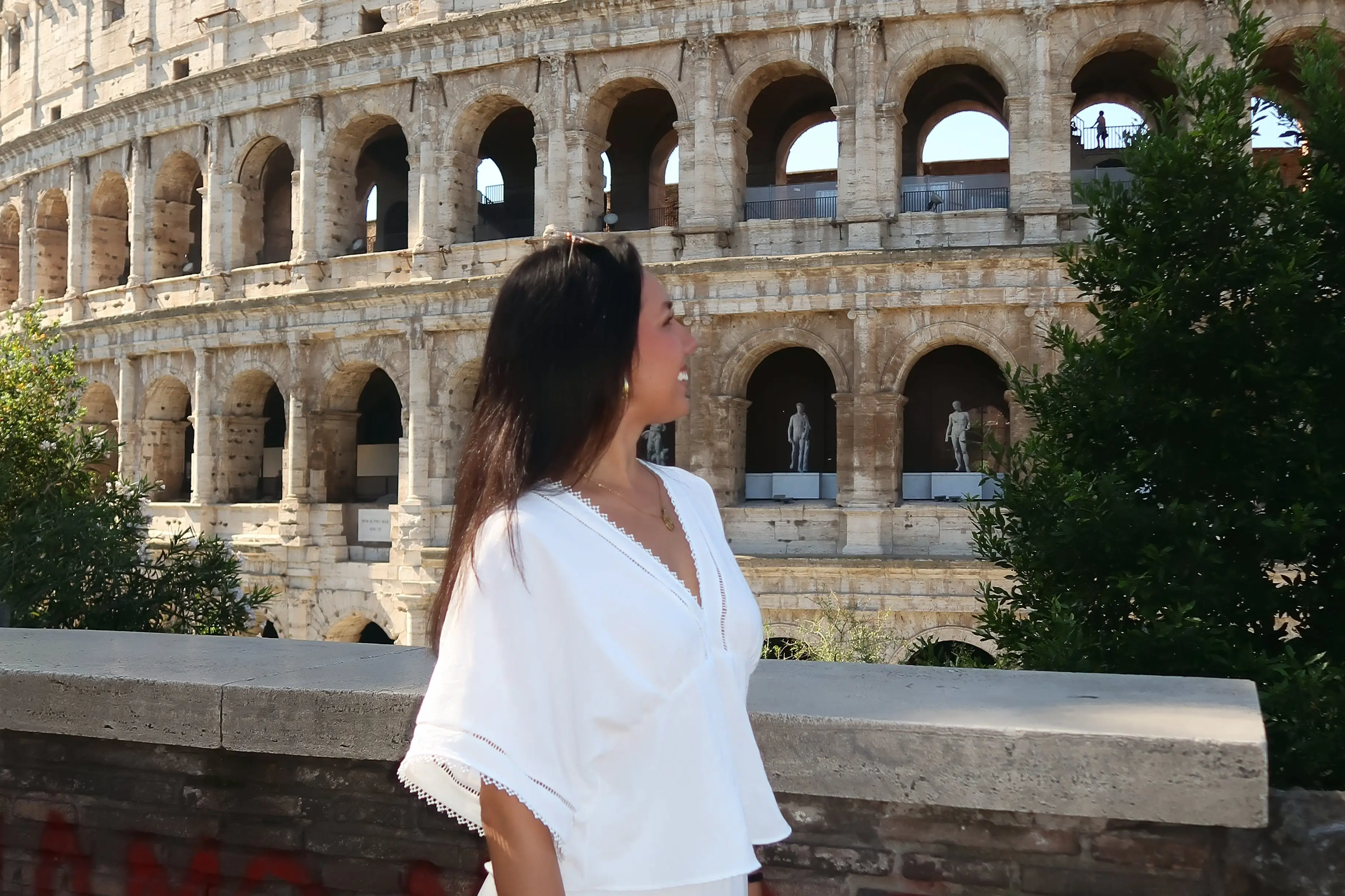 Keara Callahan is looking at a coliseum.