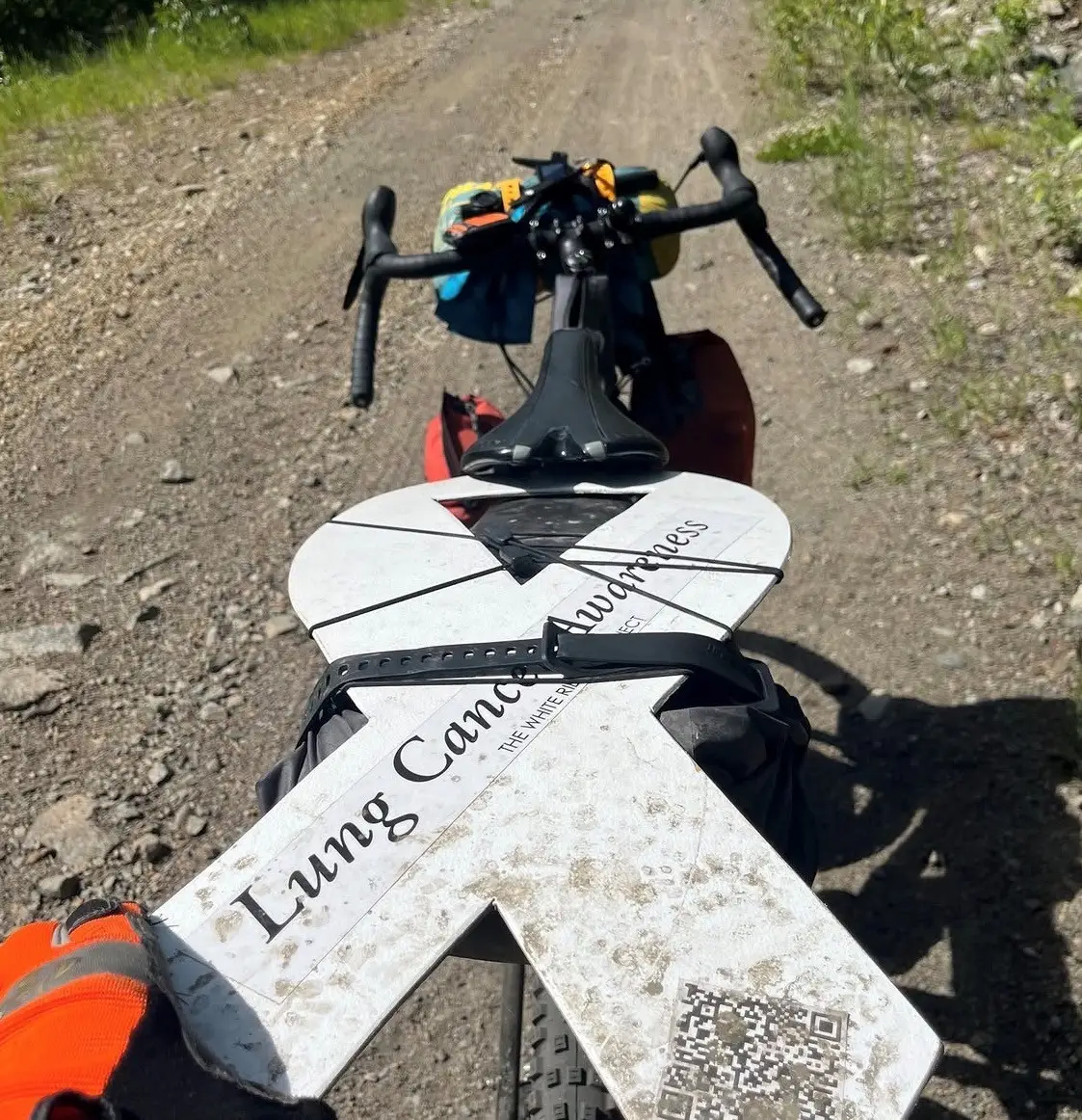 Bike with cancer sign