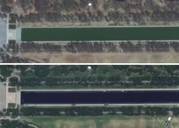 Before-and-after satellite photos show Trump’s changes to the Lincoln Memorial Reflecting Pool in Washington, DC