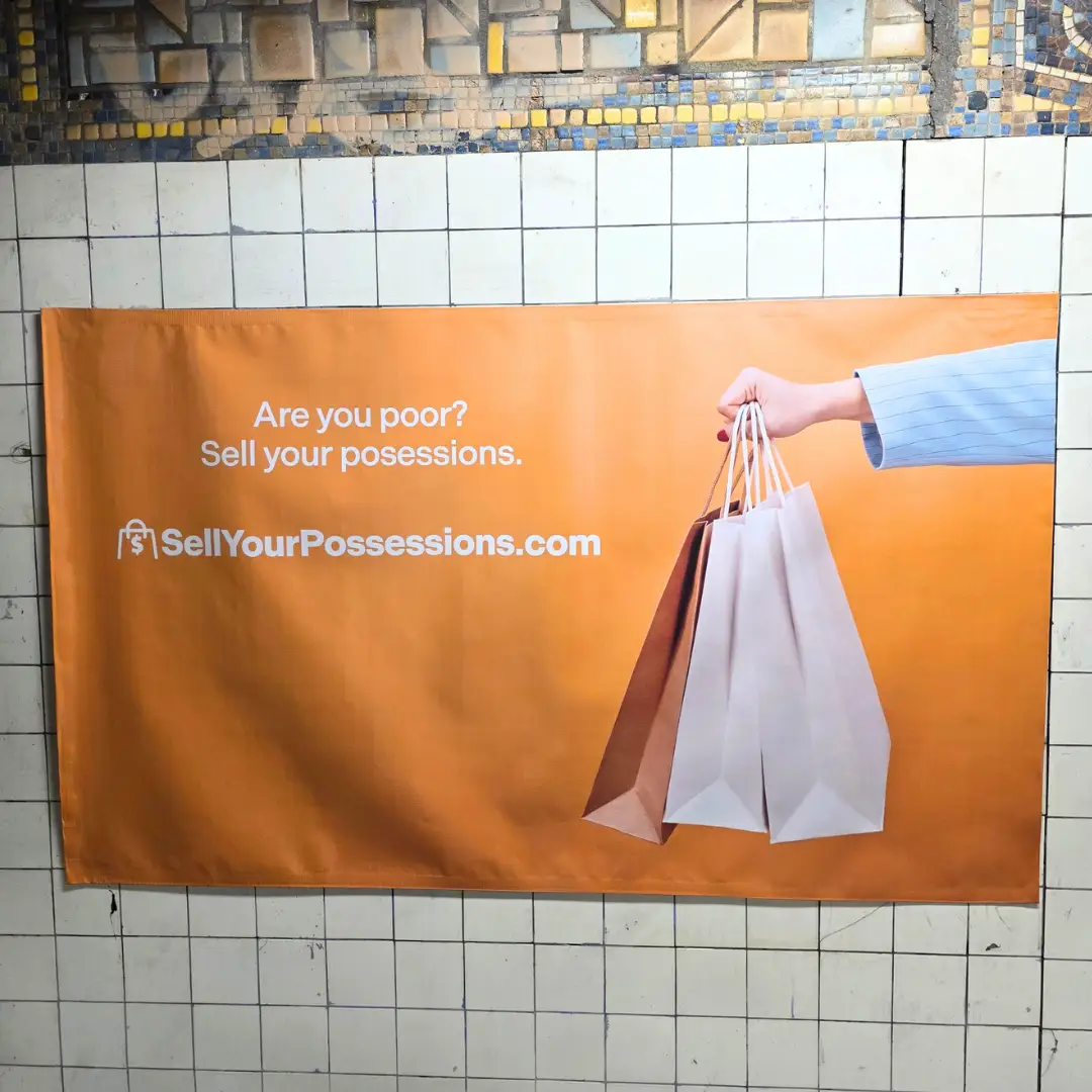 Poster on a subway wall
