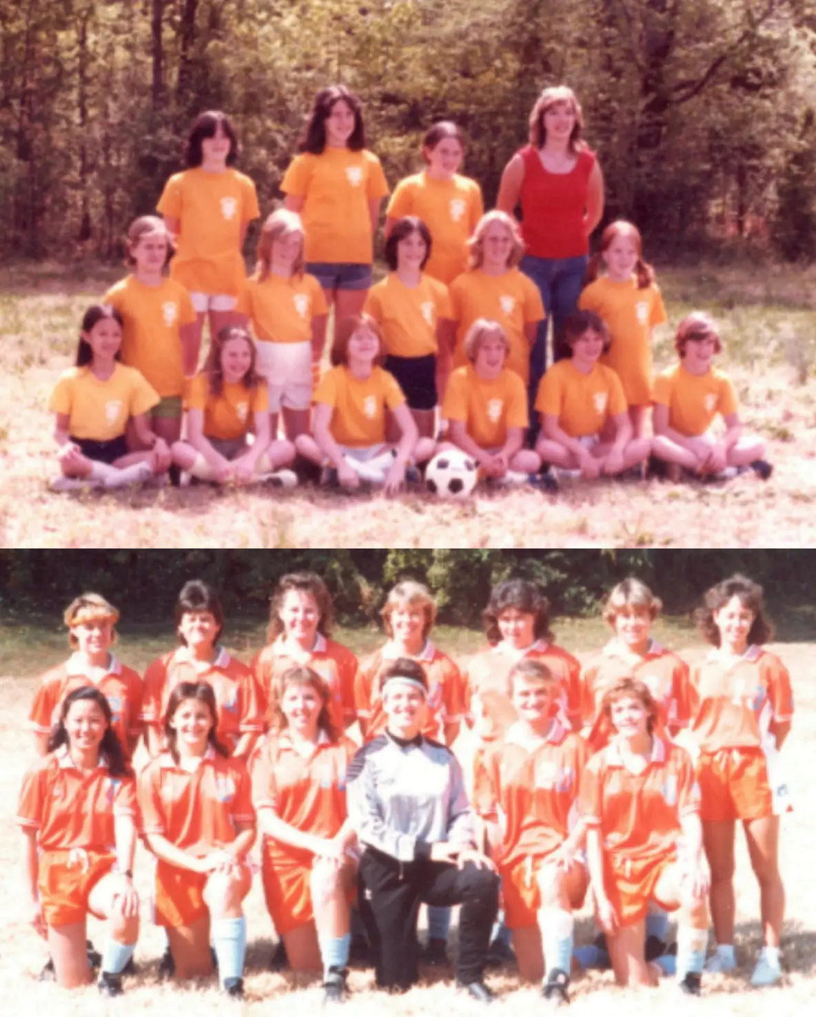 May Lee with her YMCA soccer team in 1978 (above) and the University of Tennessee, Knoxville soccer team in 1988 (below).