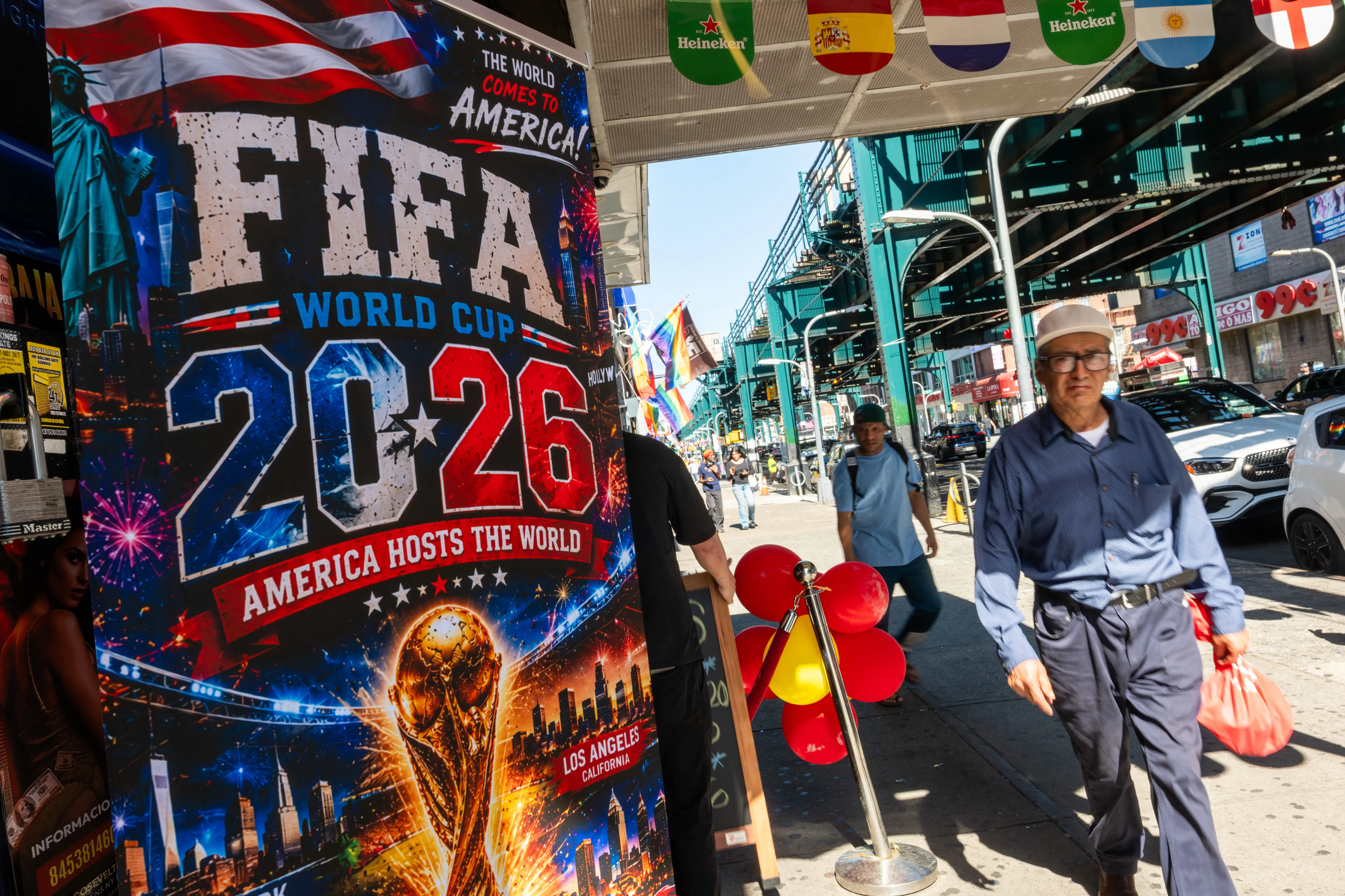 A sign advertising the World Cup