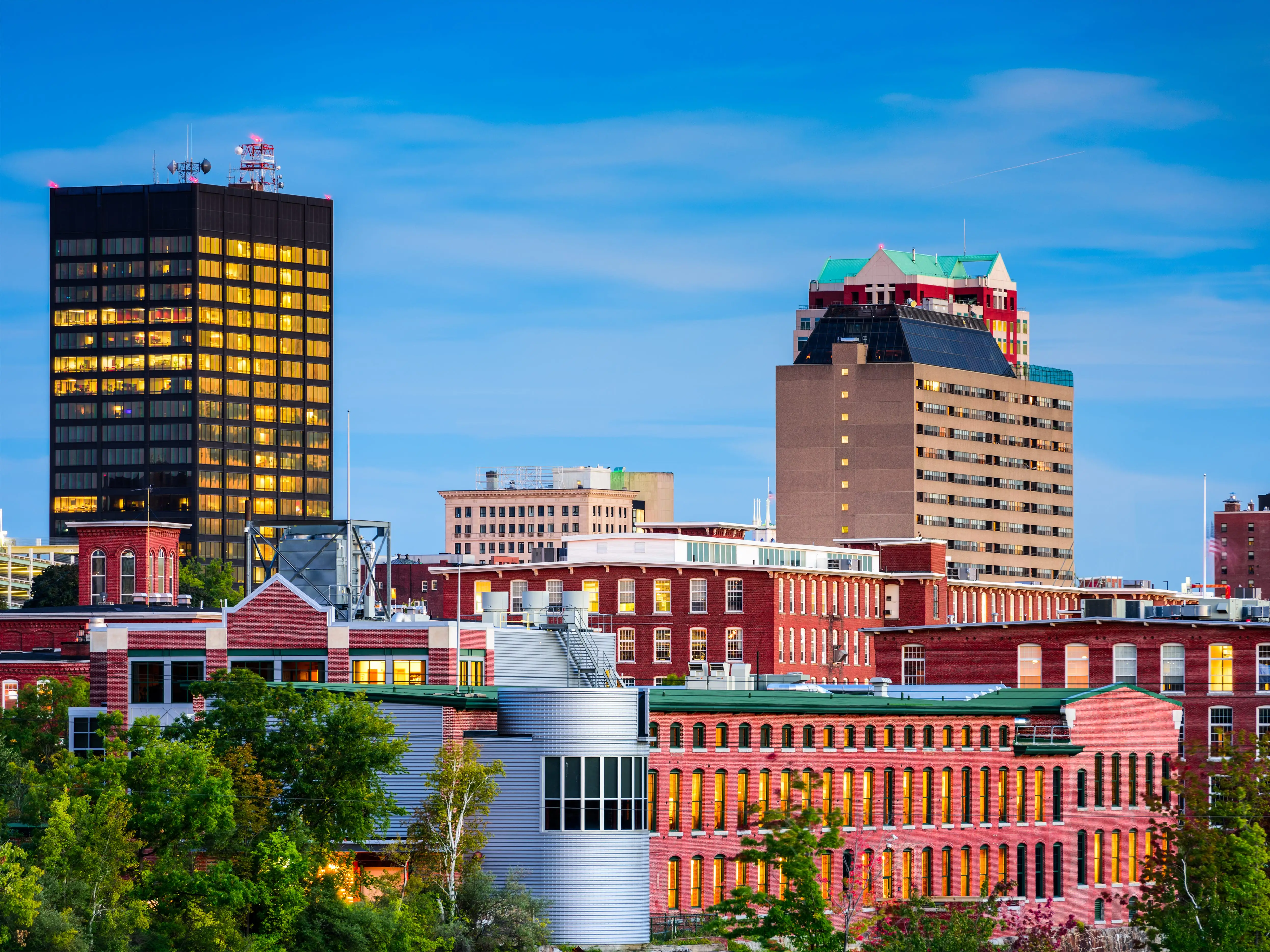 Manchester, New Hampshire, USA skyline.