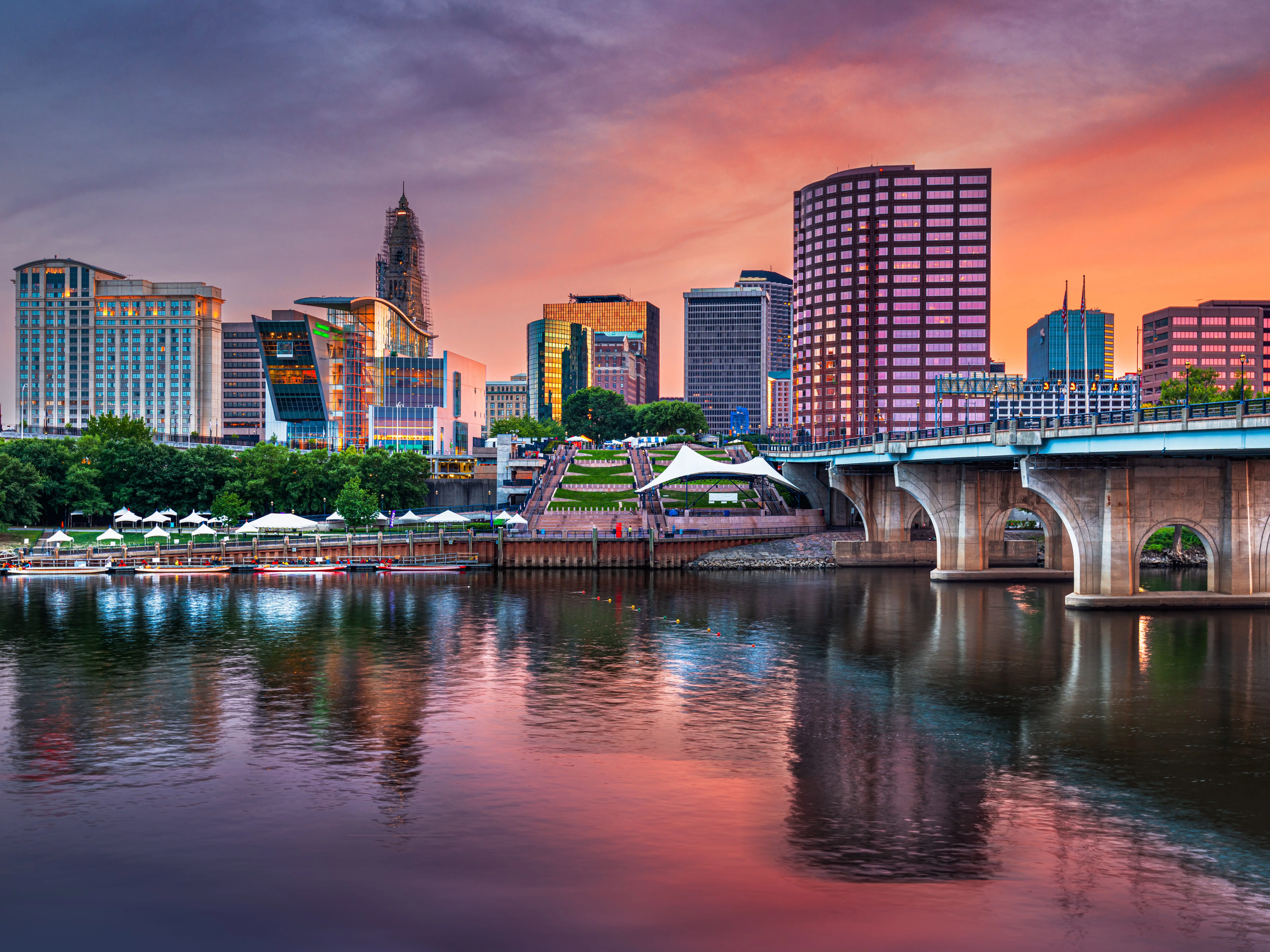 Hartford, Connecticut, USA Downtown Skyline stock photo
