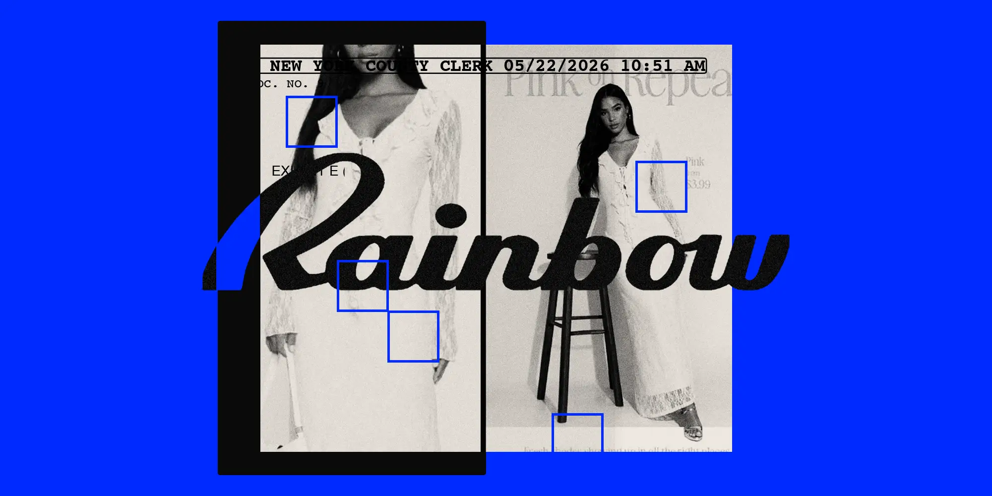 Photo collage Featuring images from a lawsuit toward the brand Rainbow