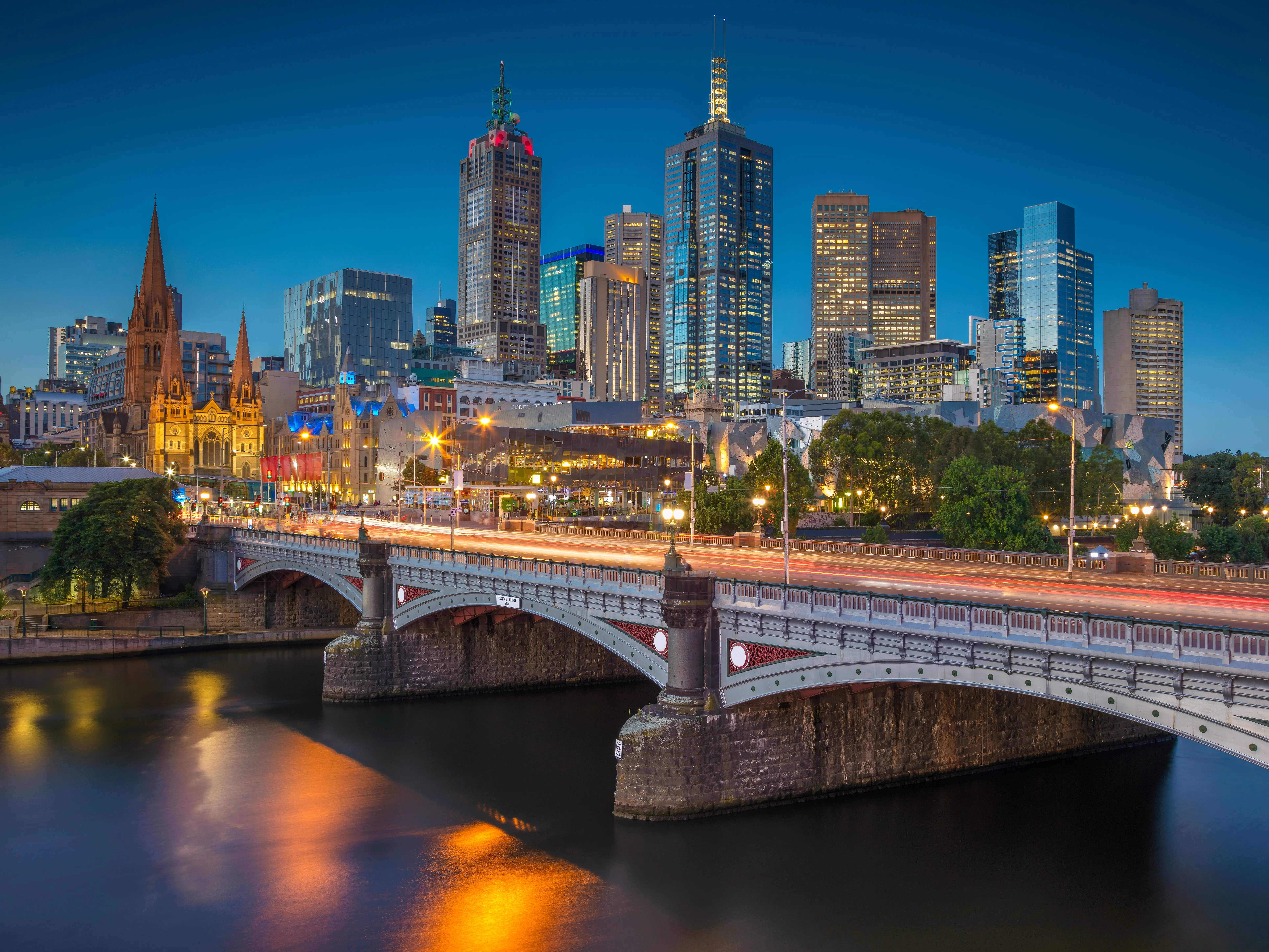 Buildings in Melbourne, Australia.