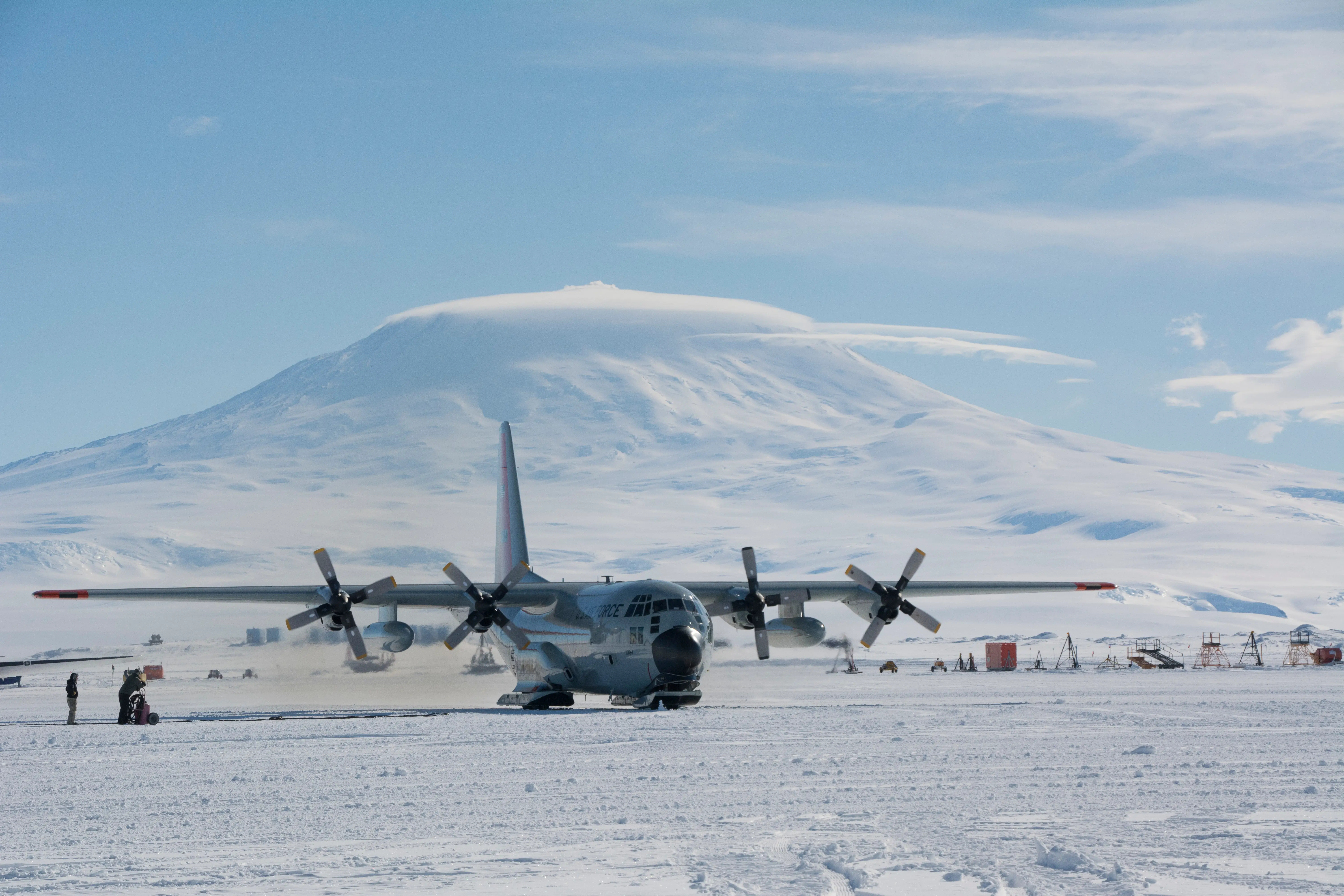A C-130 in Antarctica.