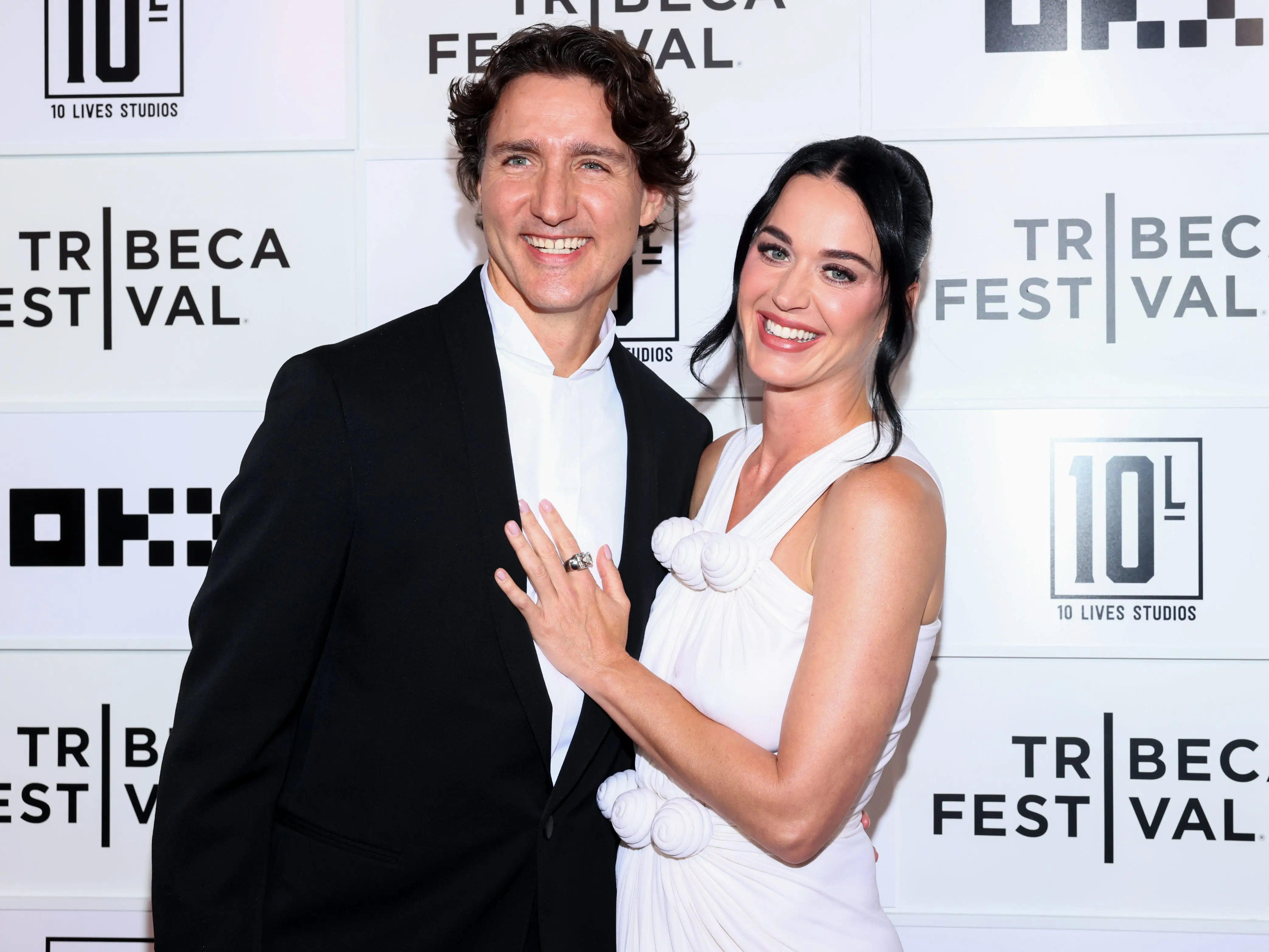 Justin Trudeau and Katy Perry at the 2026 Tribeca Film Festival.
