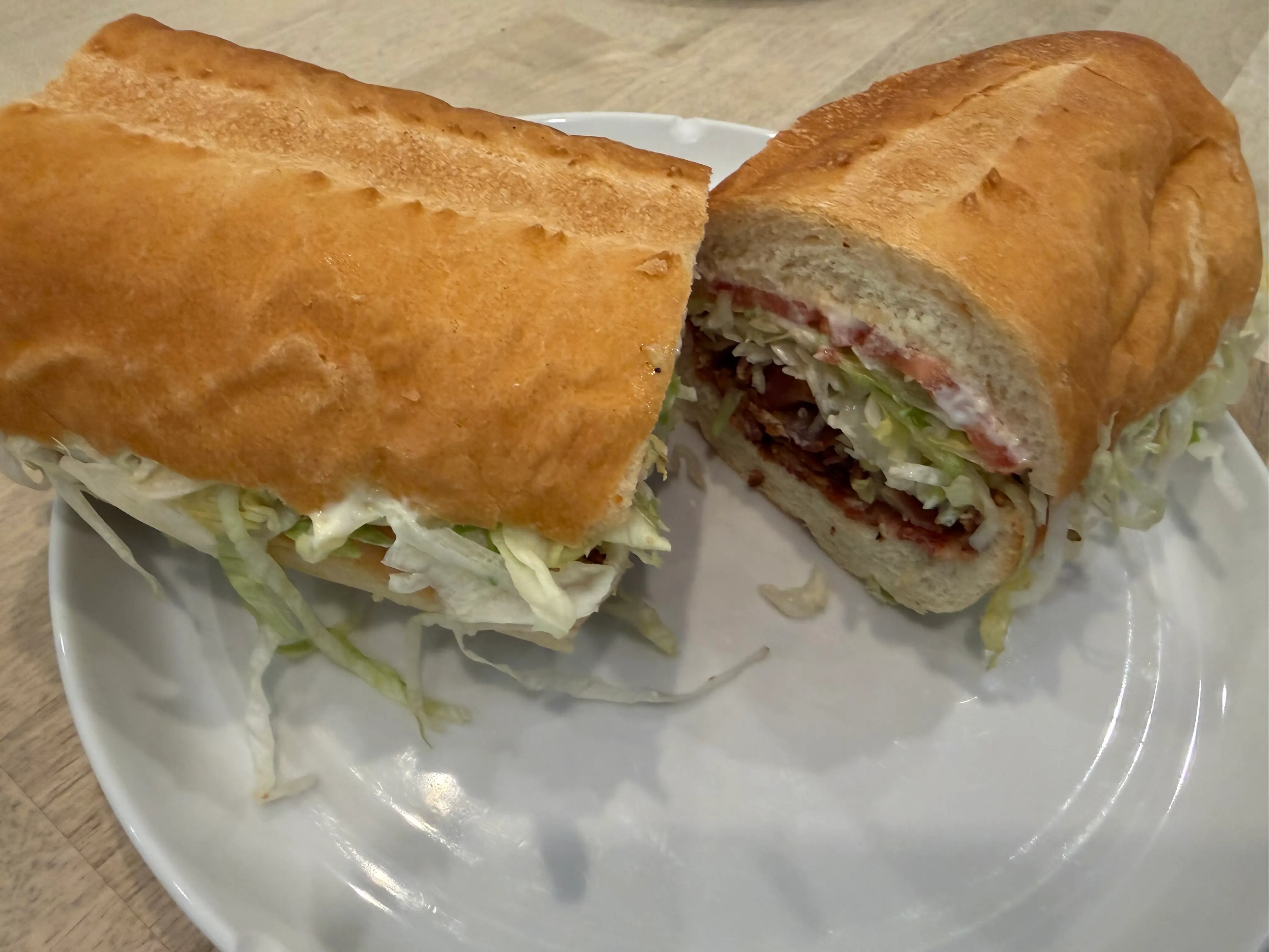 BLT sandwich from Jersey Mike's cut in half