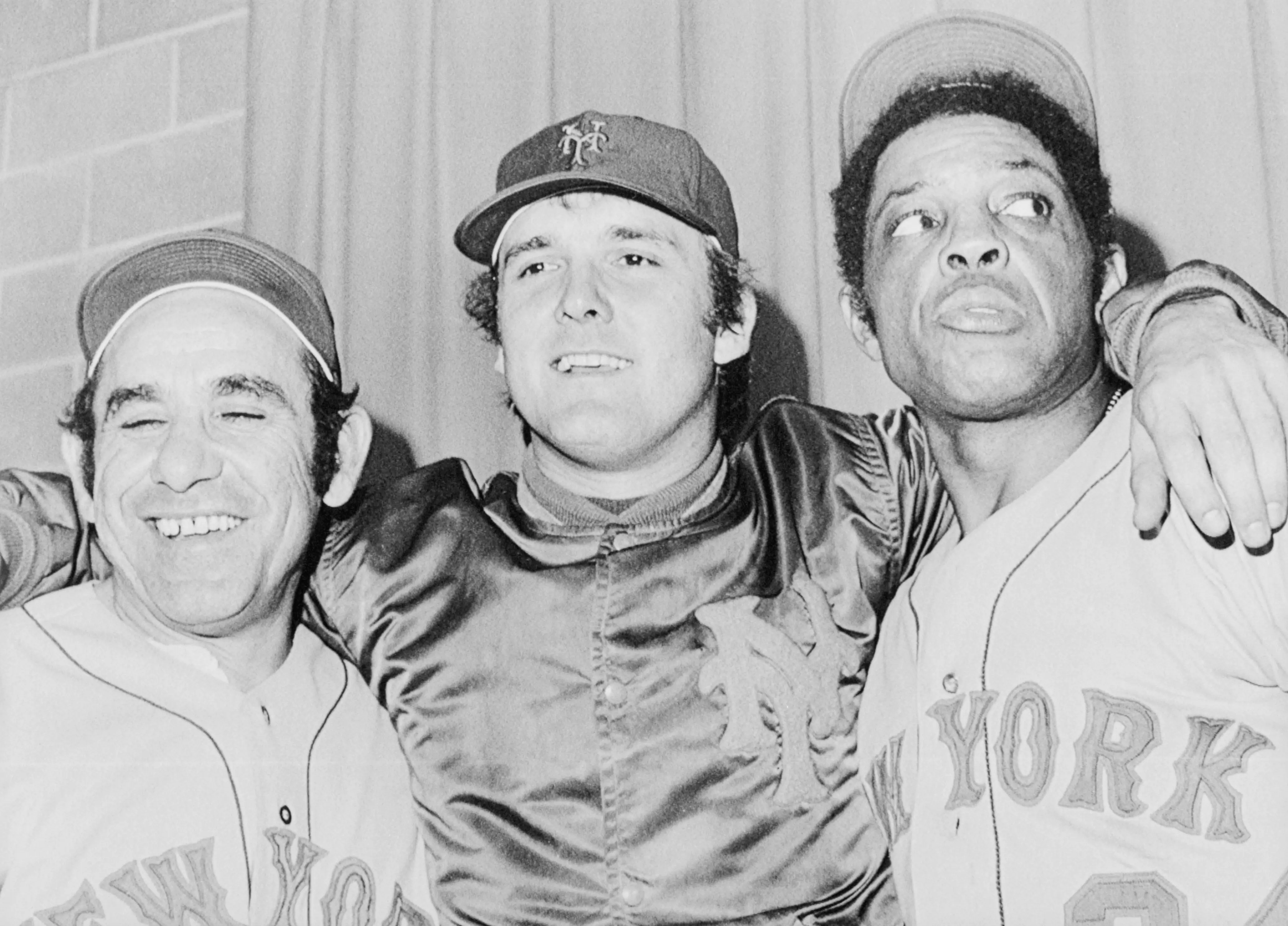 Yogi Berra, Tug McGraw, and Willie Mays