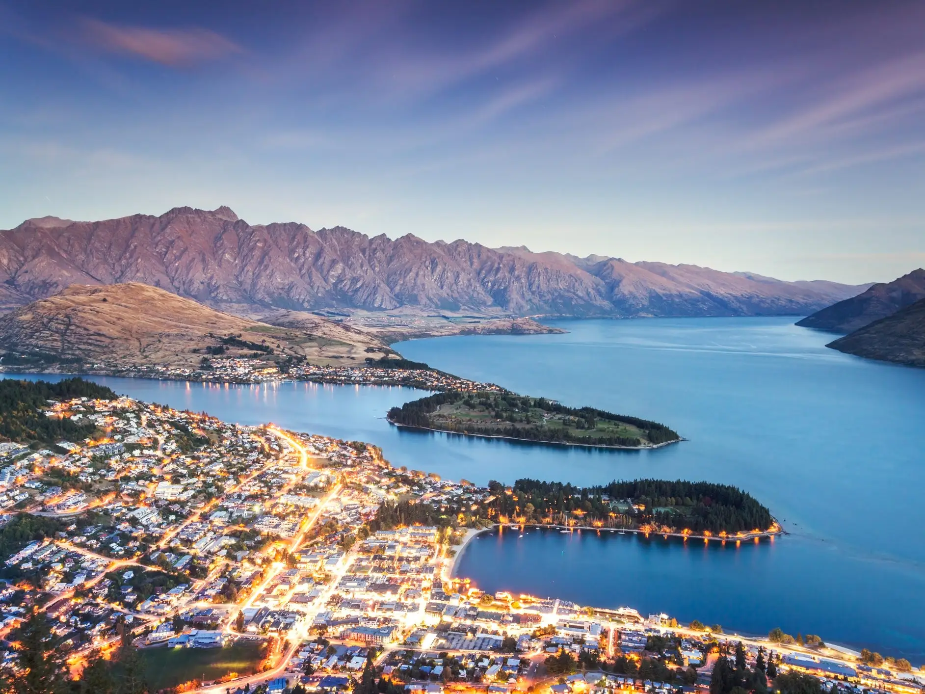 View over Queenstown, New Zealand.