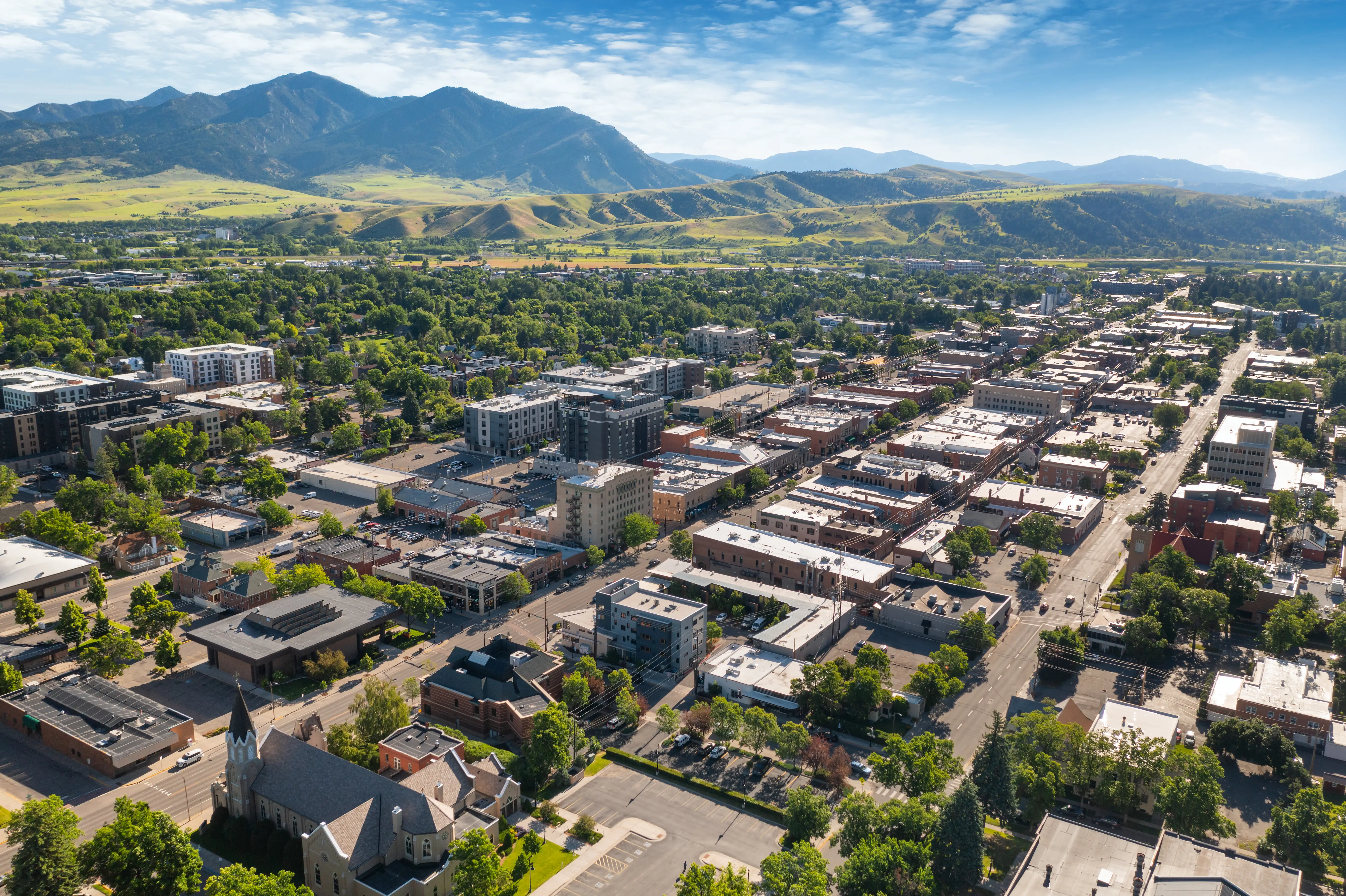 Bozeman, Montana, aerial view.