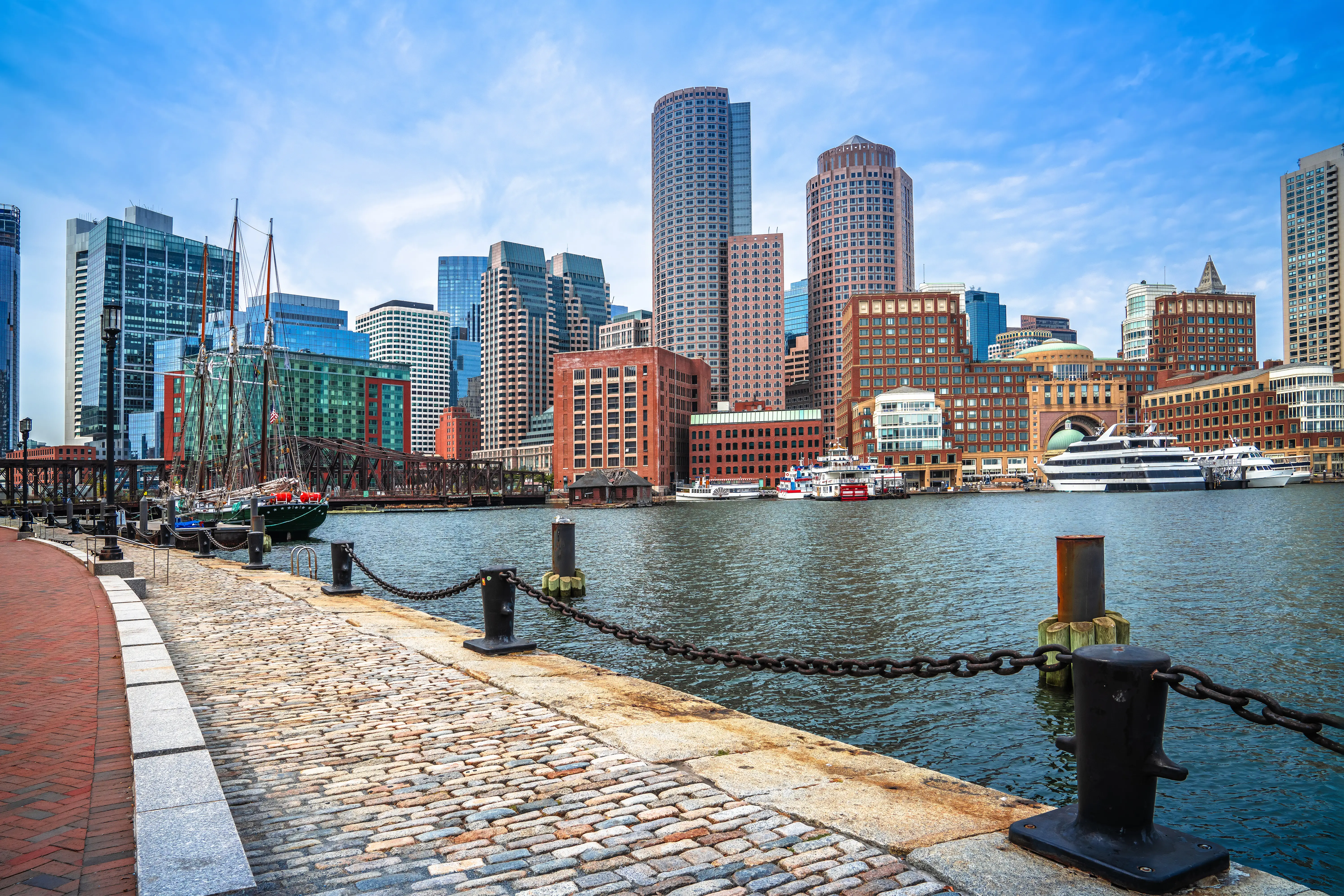 A view of Boston Harbor and the city skyline.