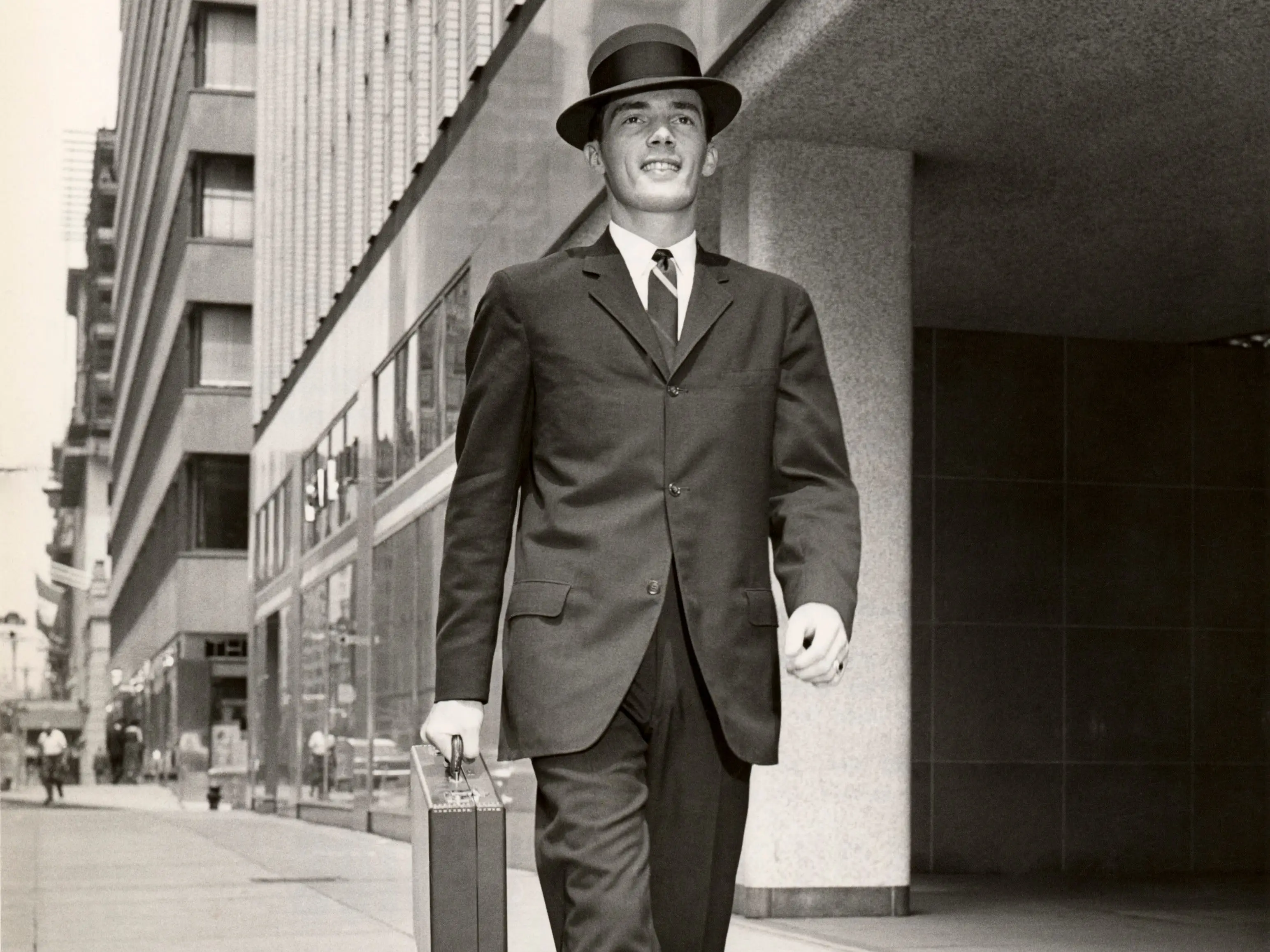 Man in 1950s with briefcase