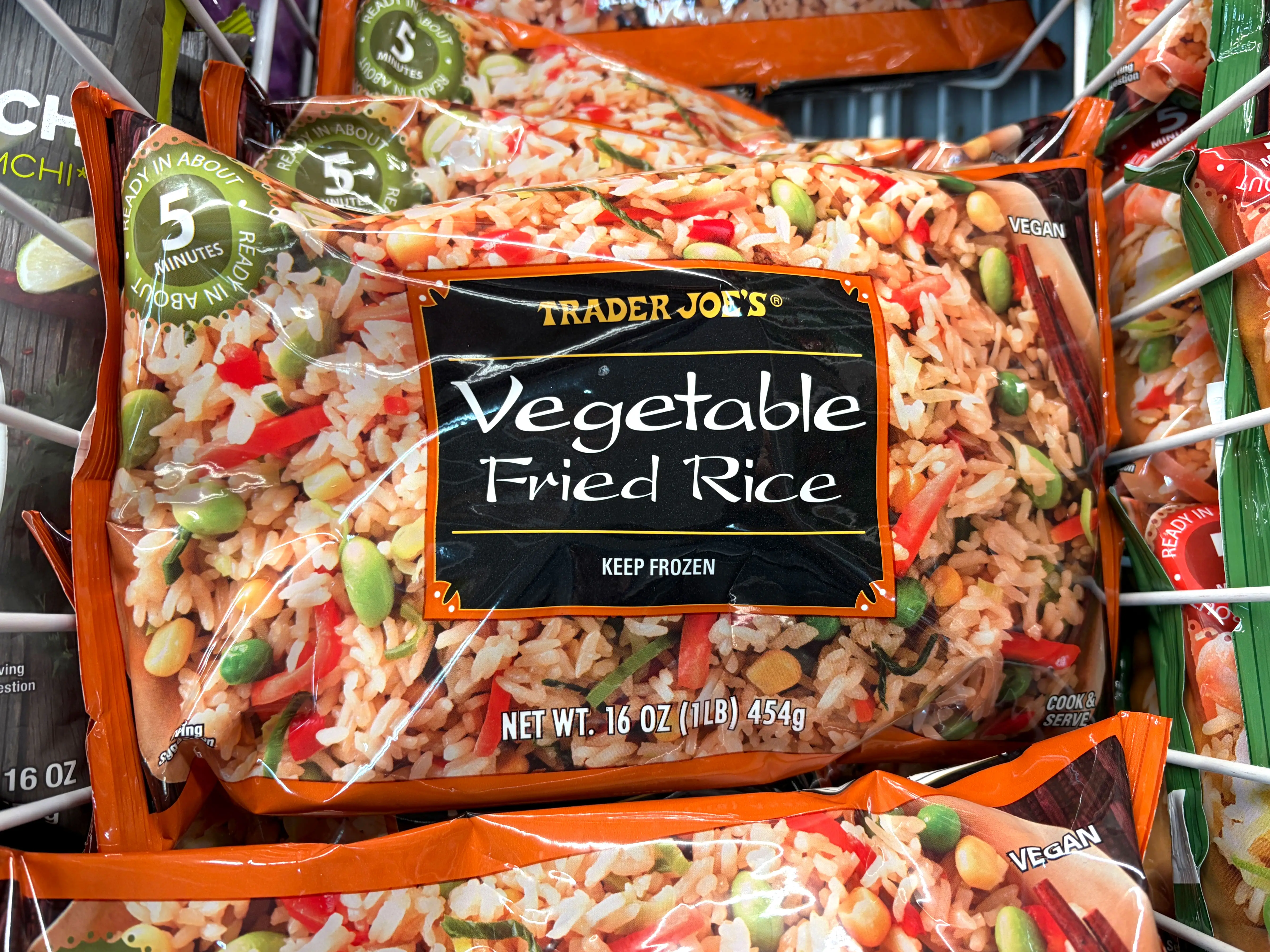 A bag of Trader Joe's vegetable fried rice.