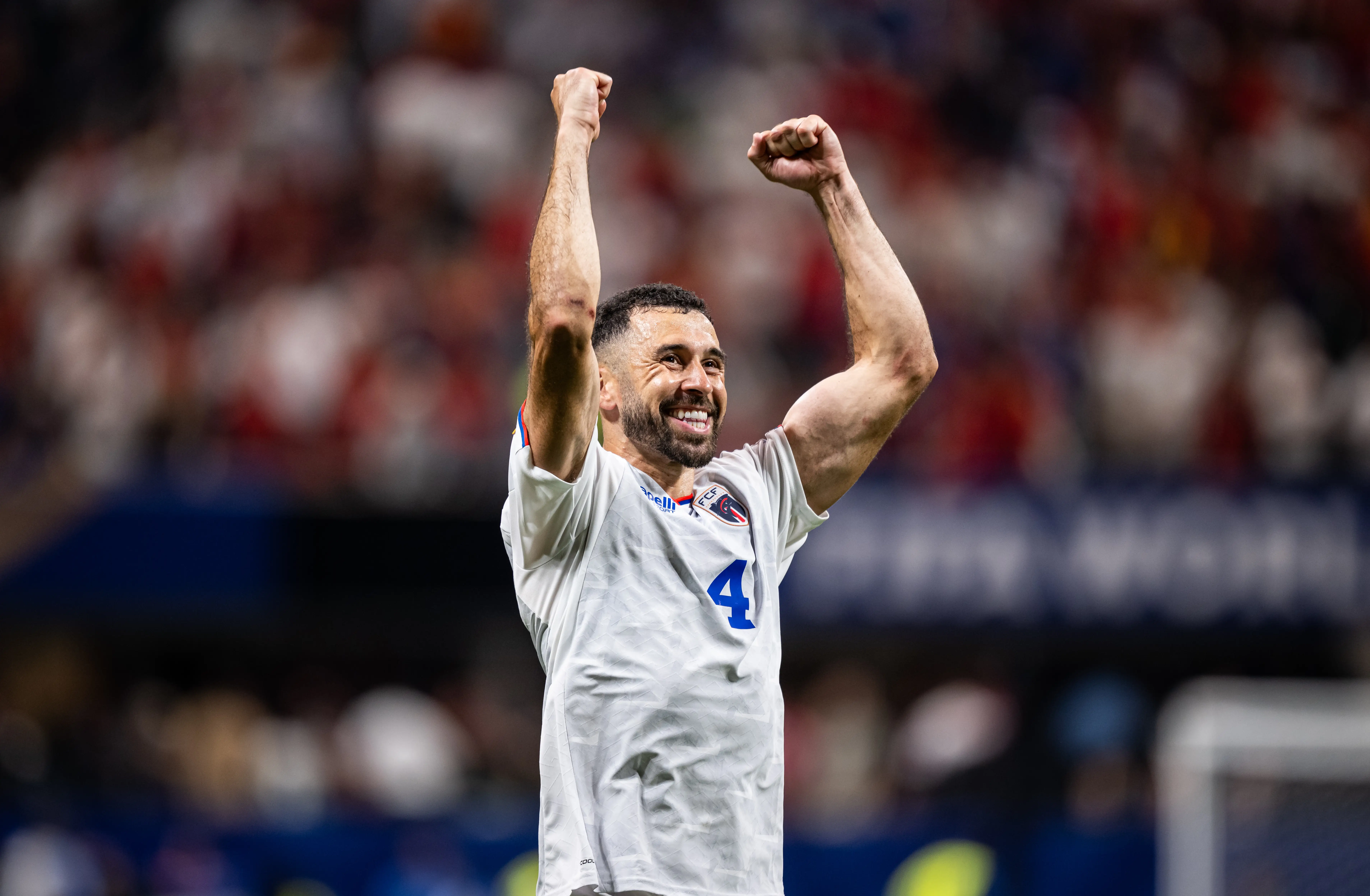 Pico Roberto Lopes of Cabo Verde celebrate during the FIFA World Cup 2026 Group H match between Spain and Cabo Verde at Atlanta Stadium on June 15, 2026 in Atlanta, Georgia.