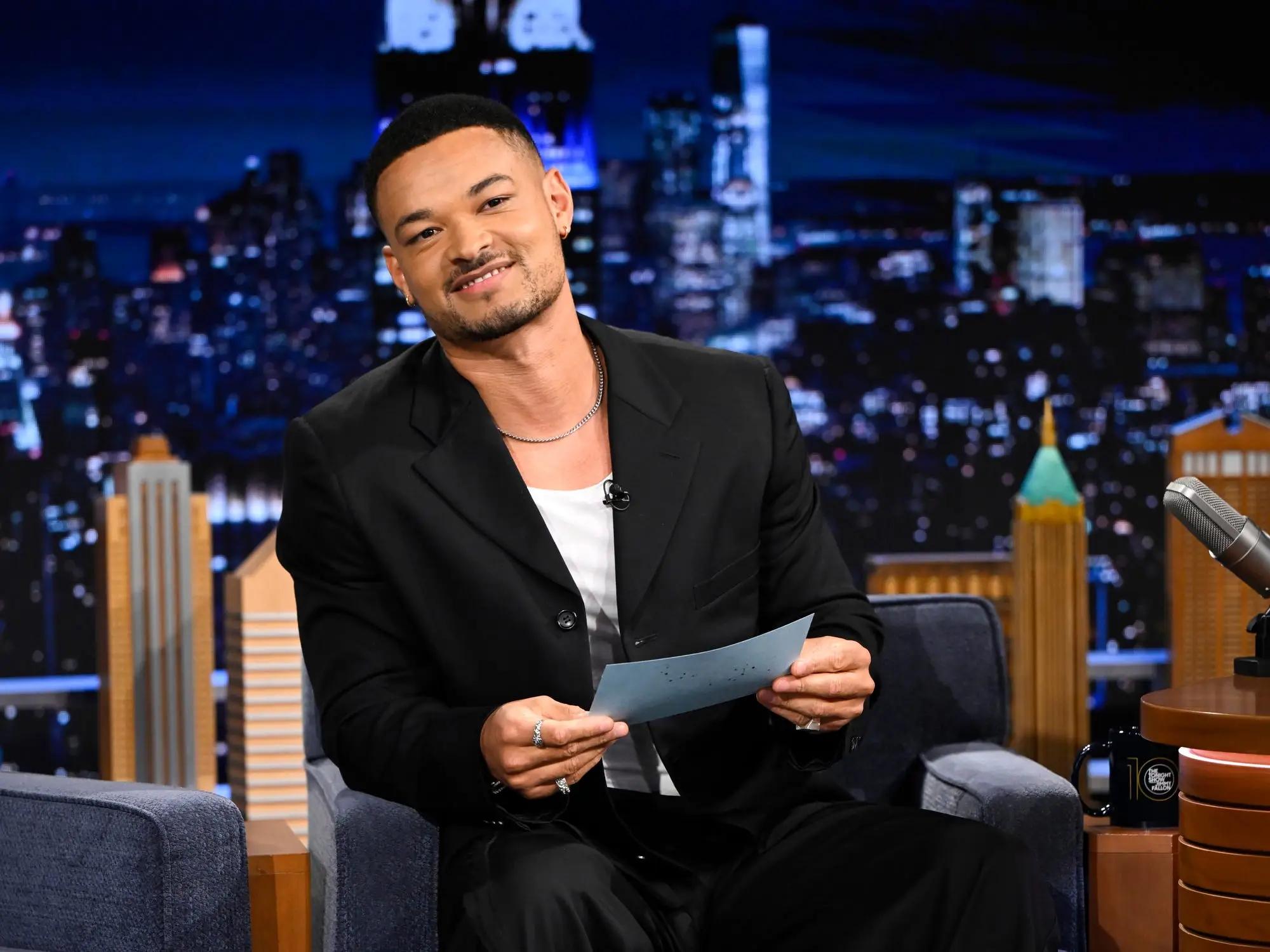 THE TONIGHT SHOW STARRING JIMMY FALLON -- Episode 2181 -- Pictured: Podcaster Steven Bartlett during an interview on Wednesday, September 10, 2025 -- (Photo by: Todd Owyoung/NBC via Getty Images)