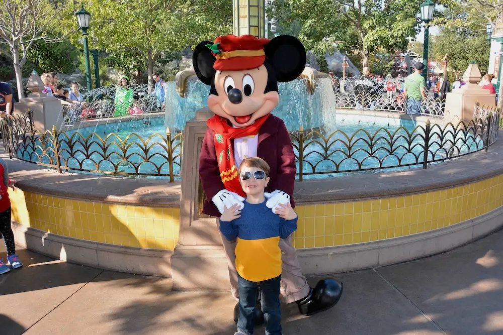 The author's son with Mickey Mouse.